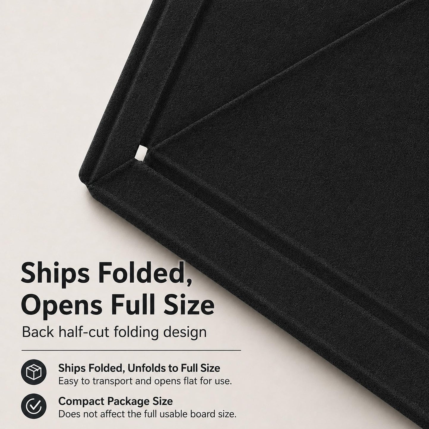 Felt Bulletin Board for Wall 24" x 18" Unfolded Size, Small Frameless Felt Pin Board, Soft Cork Board Alternative for Office, Home Planning, Notes, Photos & Wall Decor, Foldable Shipping, Easy Install