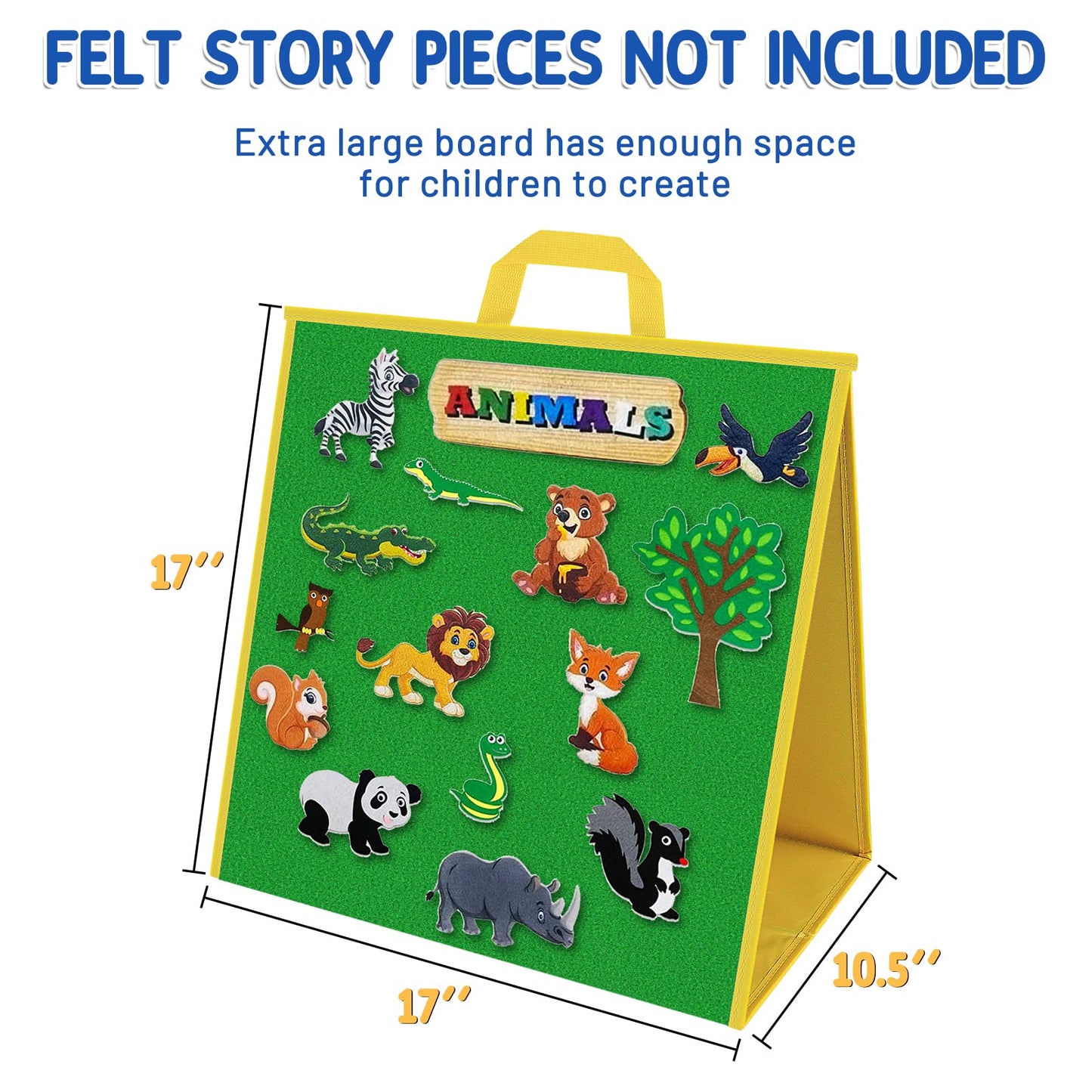 AKAYOK Large Felt Board, 17"x17" Felt Board for Toddlers, Flannel Board for Interactive Storytelling, Visual Schedule & Learning Activities