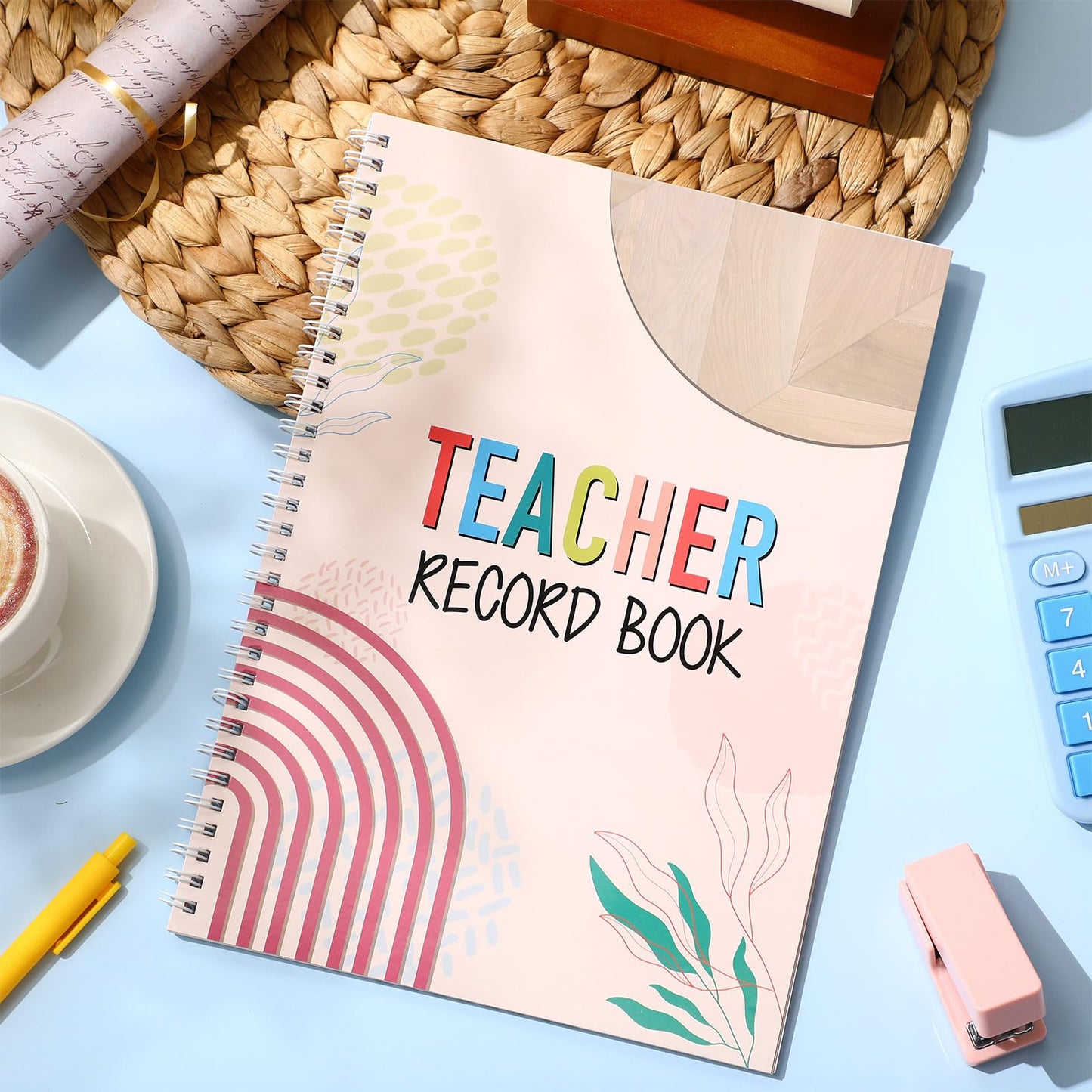 Fuyoooo Teacher Record Book Teacher Grade Books 2026-2027 Spiral Bound Record Planner 2026 Class Grade Book Office Favors for Classroom Attendance Decoration Double Sided(True to You)