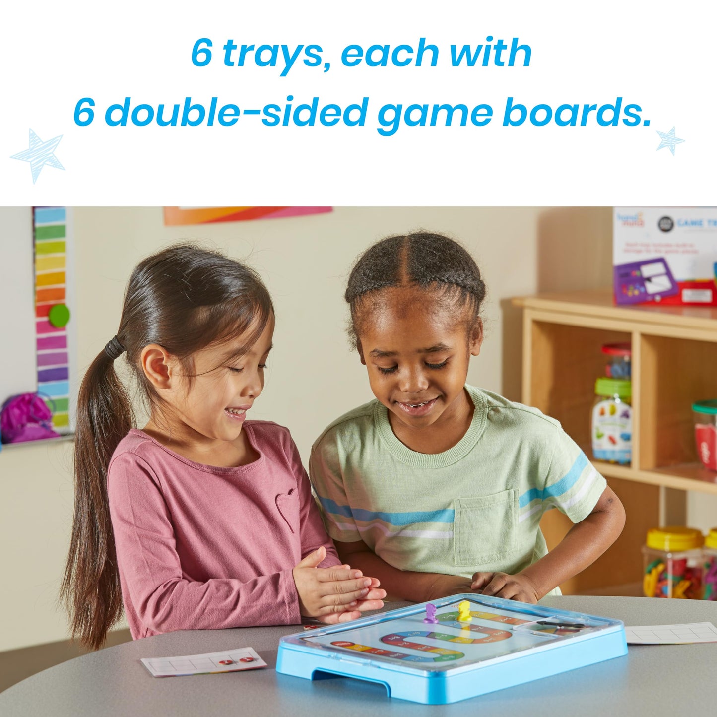 hand2mind Little Minds at Work Game Tray Set by Tara West, Includes Reading & Math Preschool Learning Activities, Science of Reading Manipulatives, Math Games for Kids, Teacher Supplies for Classroom