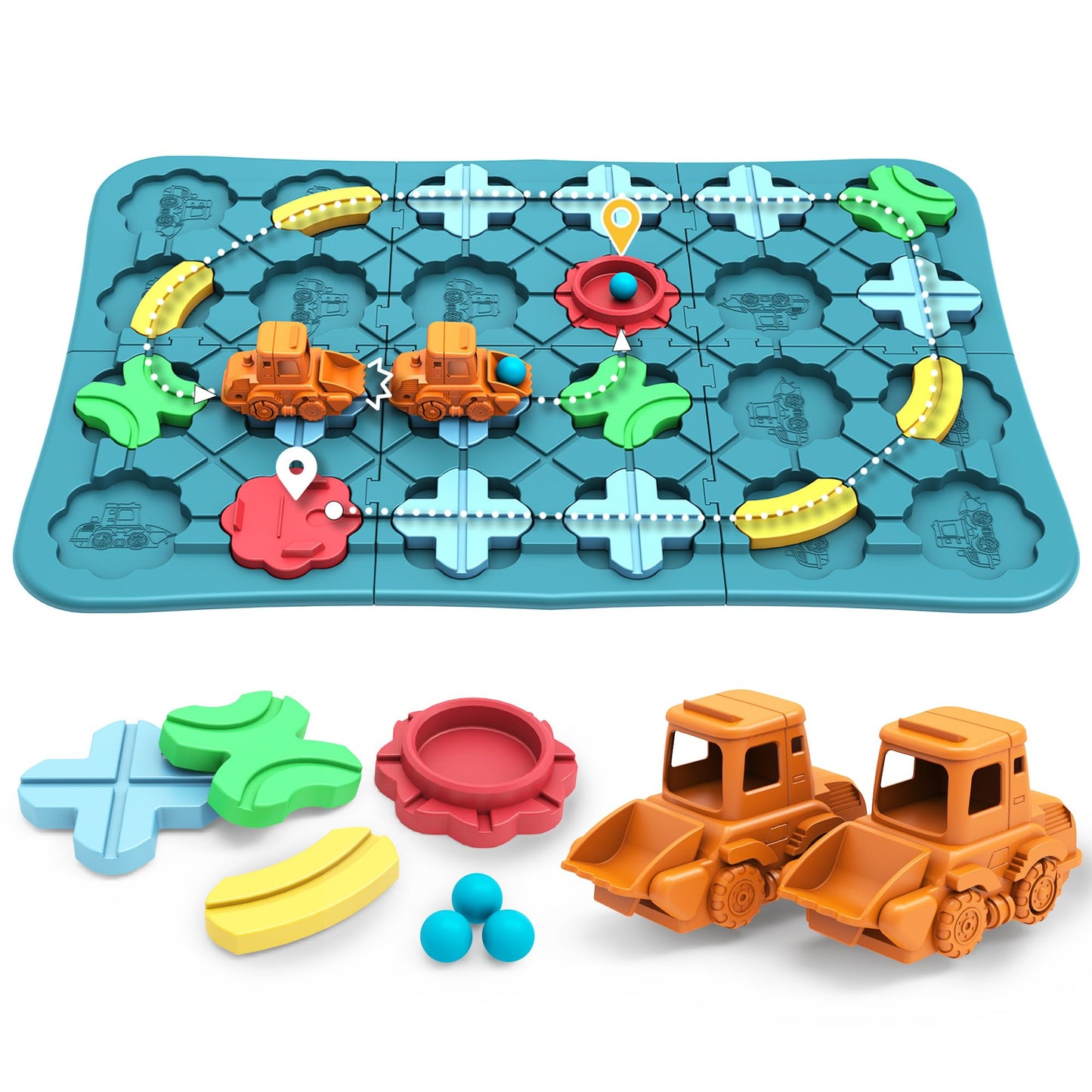 Kids Toys STEM Board Games - Logic Road Builder Brain Teasers Puzzles for 4 5 6 7 Year Old Boys Girls, Educational Montessori Birthday Gifts for Ages 4-8 Preschool Classroom Learning (39 PCS)