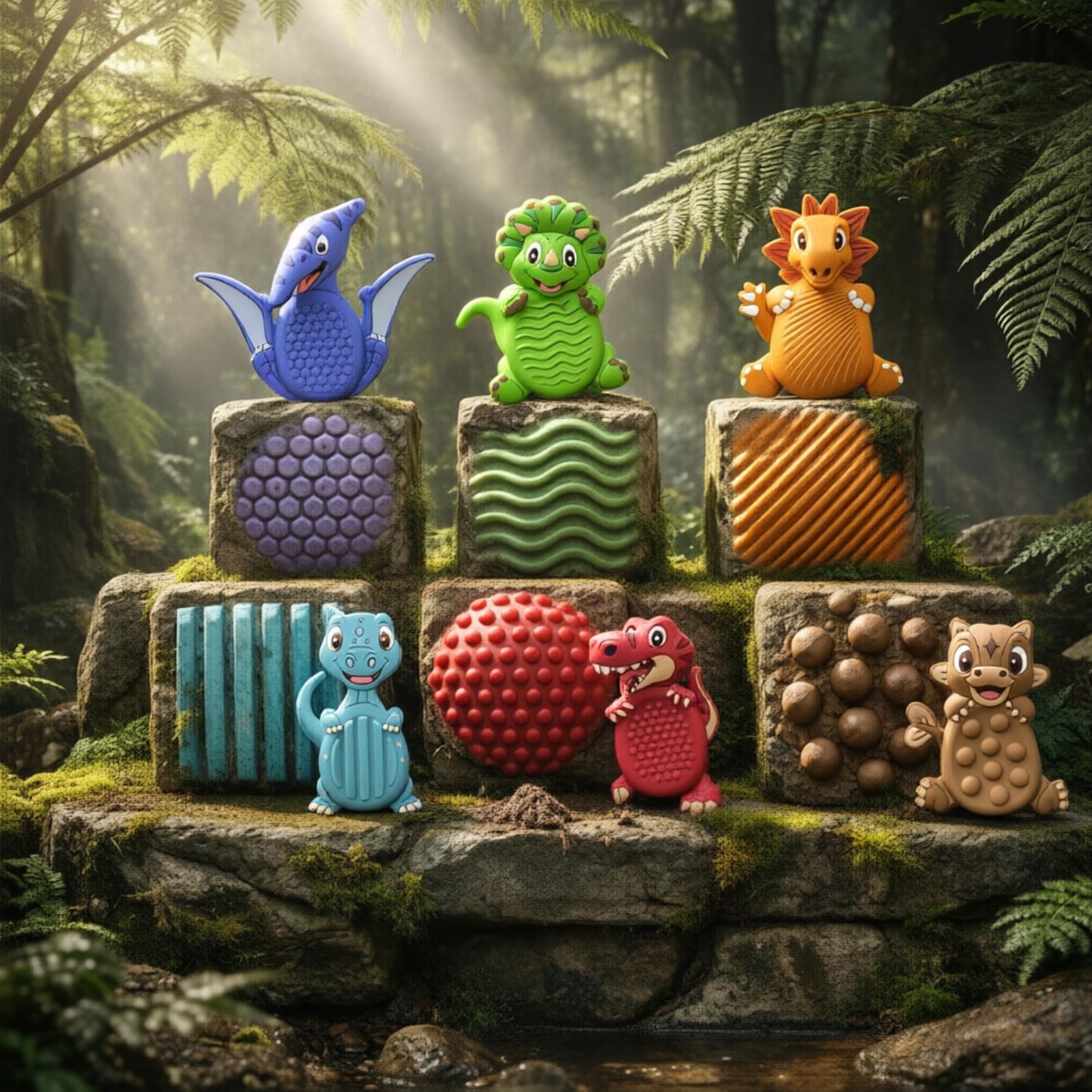 24Pack Dinosaur Sensory Stone for Autistic, Easter Eggs Fillers, Kid Fidget Stress Toys for Kids Classroom, Autism Calming Special Education Must Haves Travel Essentials,Easter Party Favors for Kids