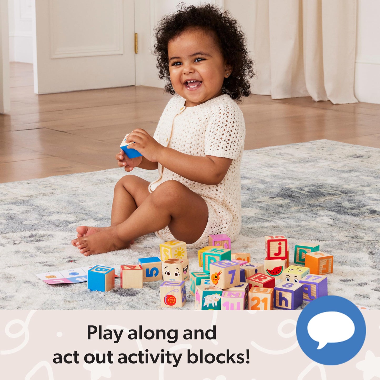 Melissa & Doug Ms. Rachel Letter, Number, and Game Wooden Learning Blocks with Activity Cards for Girls and Boys Toddlers Ages 18 Months+ - FSC Certified