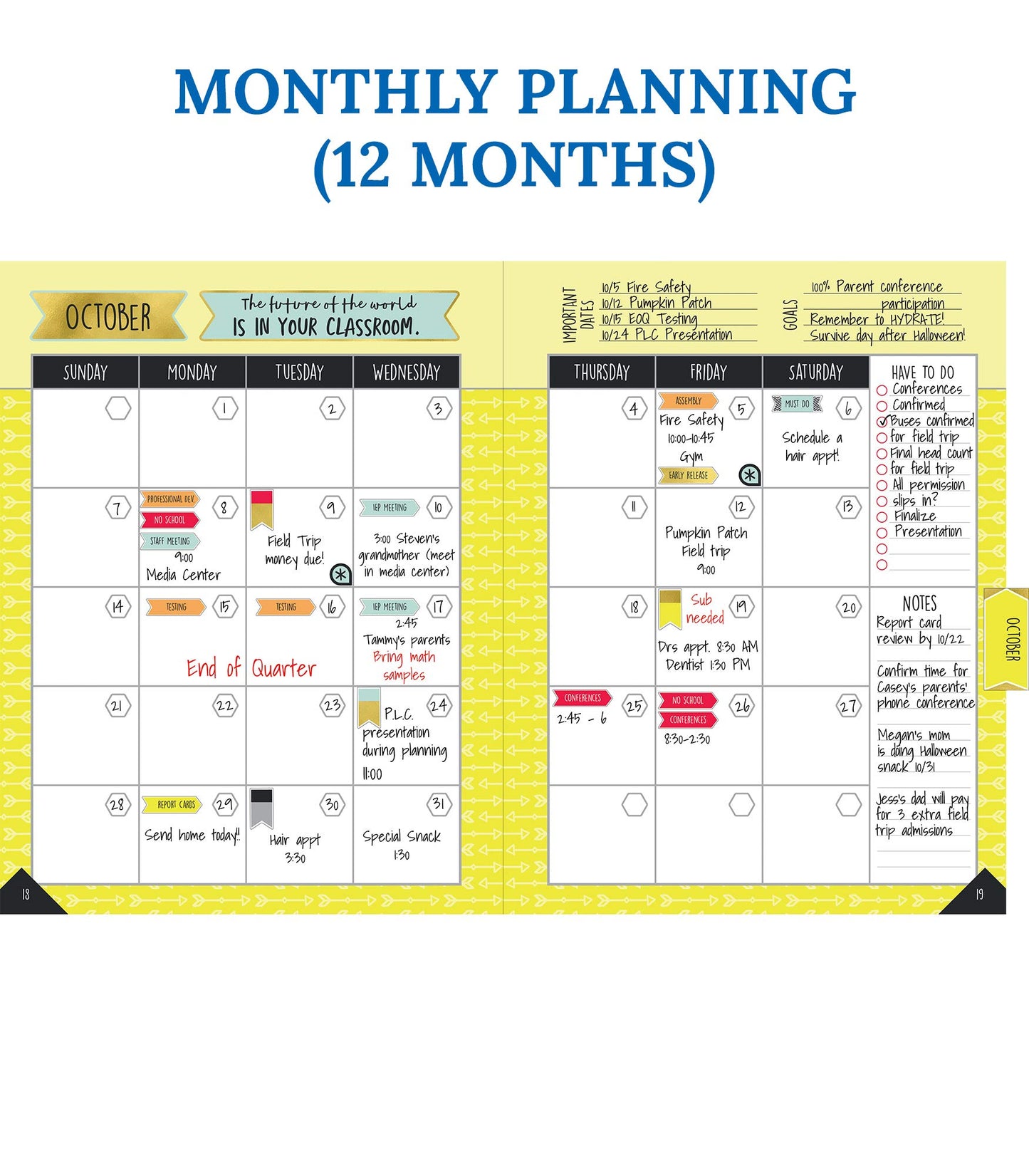 Carson Dellosa Aim High Teacher Planner 2026-2027, Undated 8" x 11" Lesson Plan Book With Stickers, Class Schedule and Weekly Calendar School Supplies, Classroom Must Haves and Homeschool Essentials