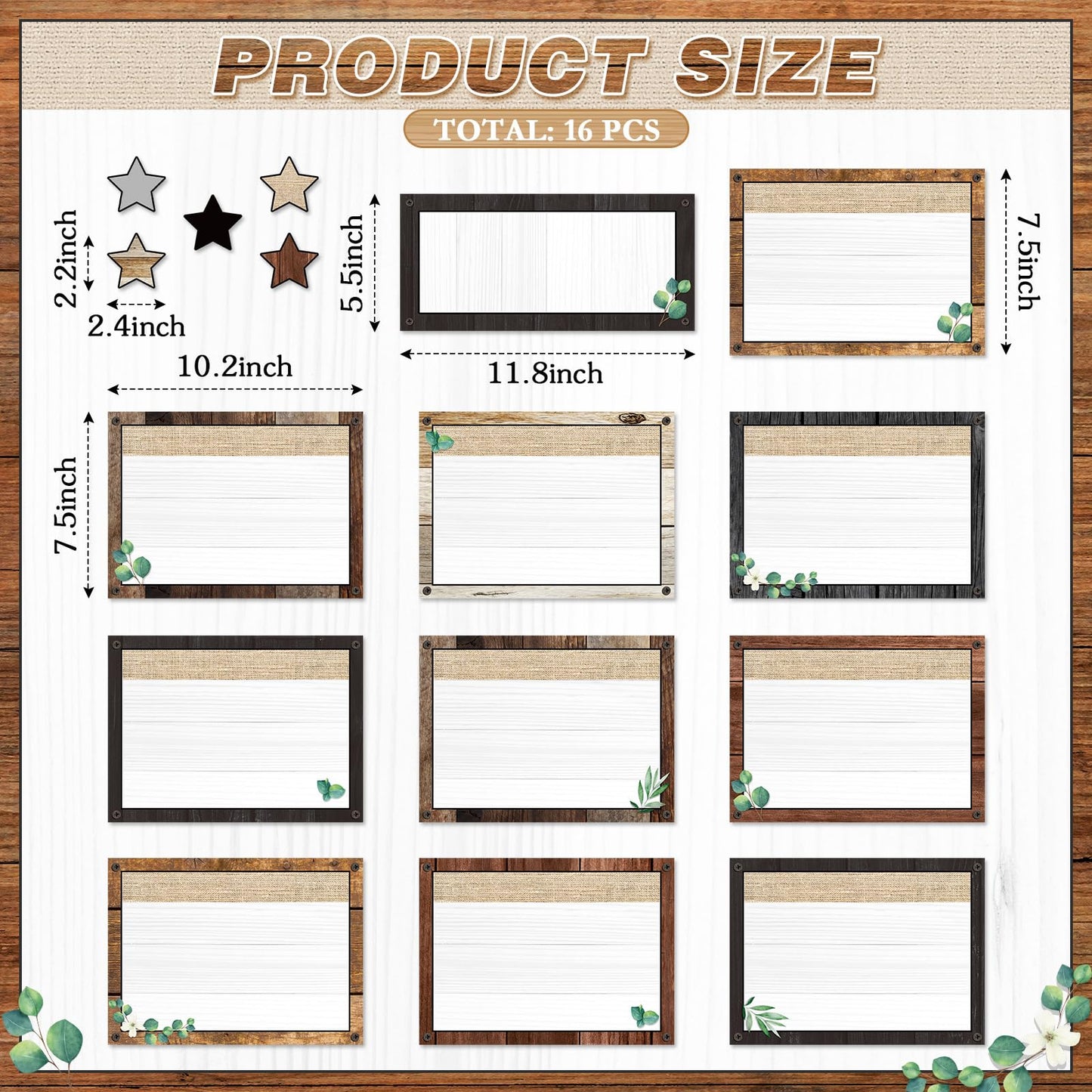 Trandraft 16 Pcs Magnetic Write Wipe Organization Chart Classroom Dry Erase Labels Learning Objectives Board for Whiteboard Goals Targets Classroom Teaching Supplies(Farmhouse)