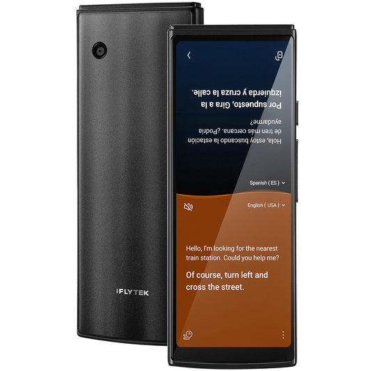 iFLYTEK AI Language Translator Device — 60 Languages, Real-Time Split-Screen & Two-Way Instant Voice Translation, 18 Offline Packs, 2-Year Global Data for K-12 Education, Business, Travel