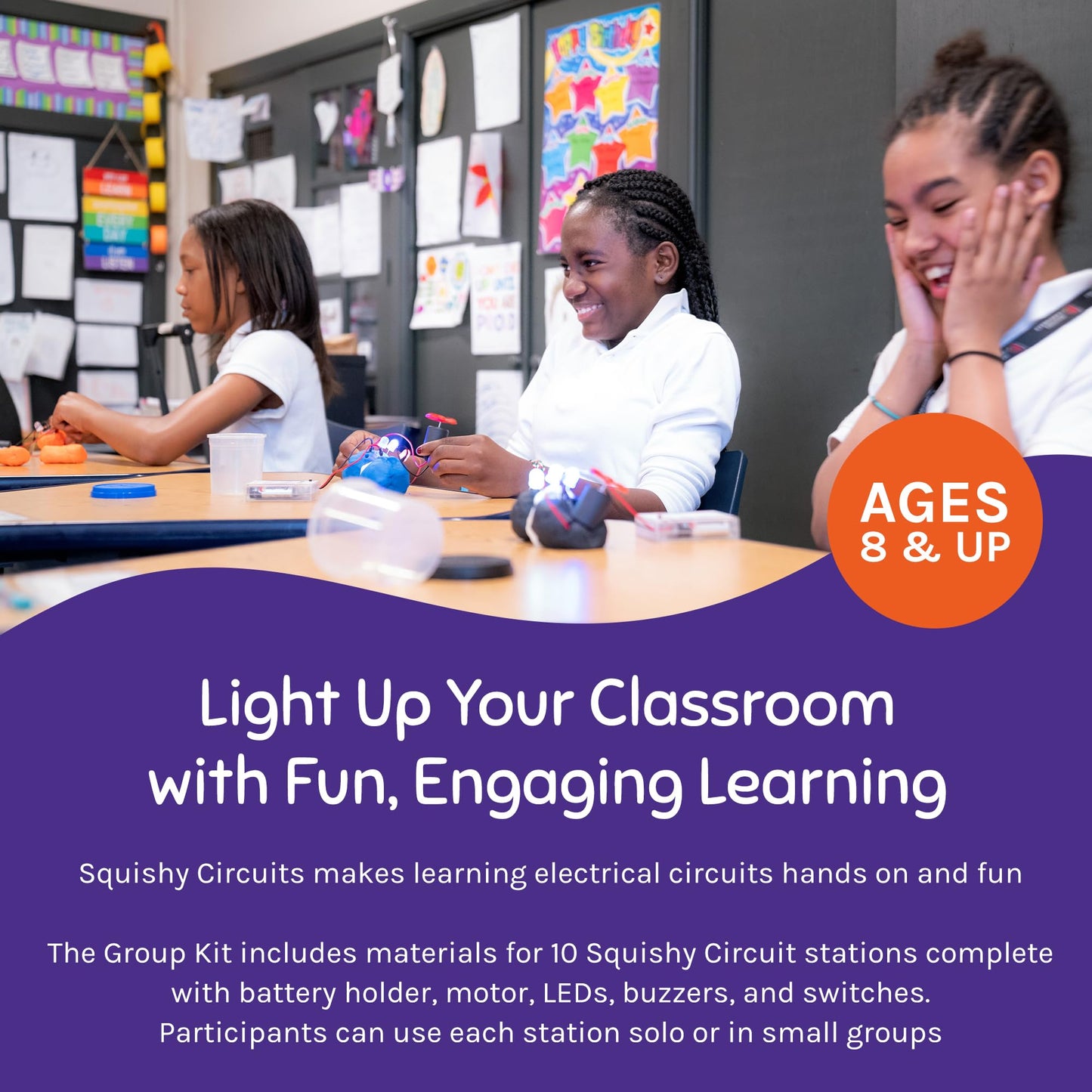 Squishy Circuits Group Kit - Explore Electrical Circuits with Play Dough - STEM Science Kits for Kids Age 8-12 - Fun and Educational for Classrooms, Camps, Libraries, Museums and More!