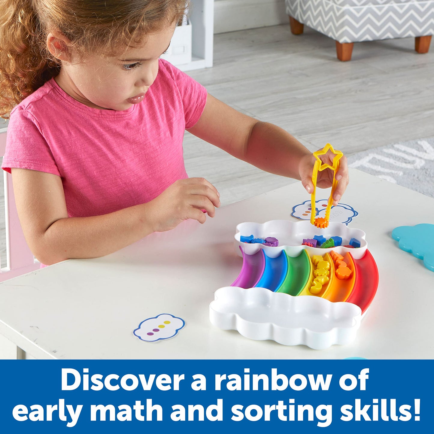 Learning Resources Rainbow Sorting Set , fine motor, sorting, patterning & addition skills, Toddler Educational Toys, sensory tray