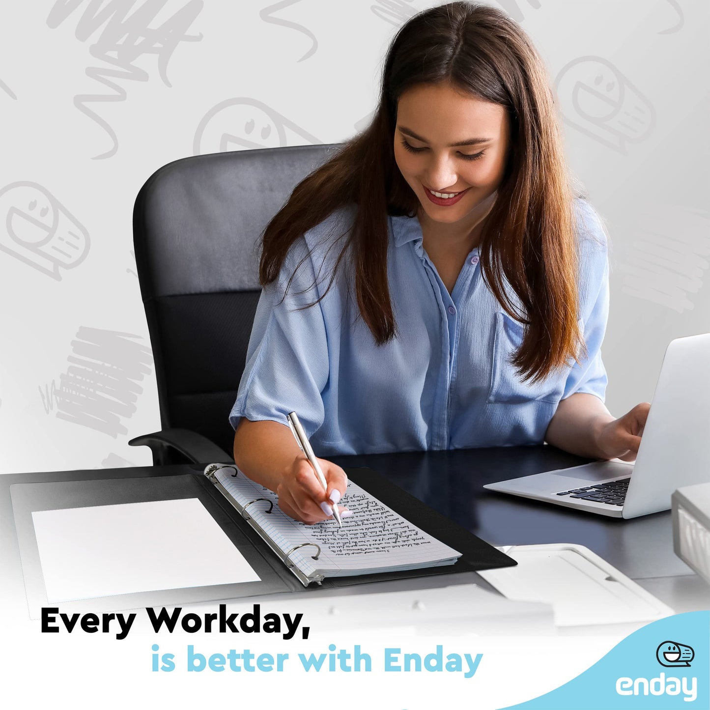 Enday 3 Ring Binder 1.5 Inch, Black Heavy Duty Three Ring Binder, 325 Sheets Capacity - 1.5 Inch Binder for Home School and Office