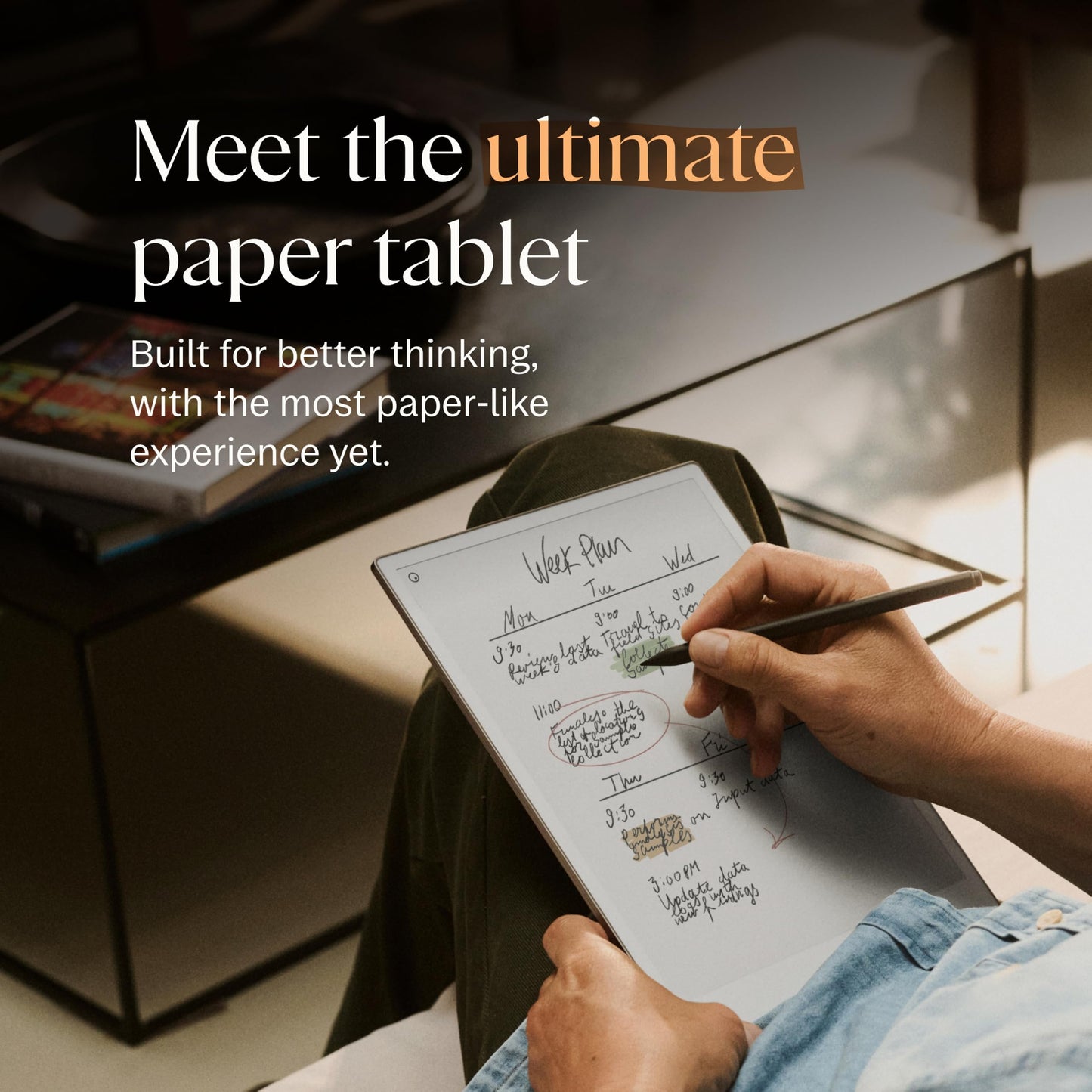reMarkable Paper Pro Bundle – Mosaic Weave | Includes 11.8” reMarkable Paper Tablet, Marker Plus Pen with Eraser, and a Book Folio Cover in Mosaic Weave – Basalt