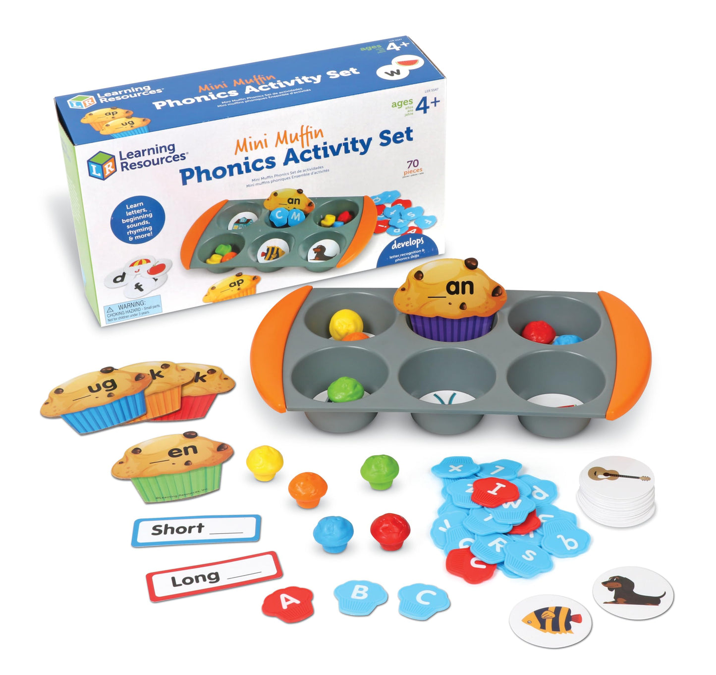 Learning Resources Mini Muffin Phonics Activity Set, Preschool Toys, Preschool Learning Activities, Play Food, Kindergarten Toys, Ages 4+,70 Pieces