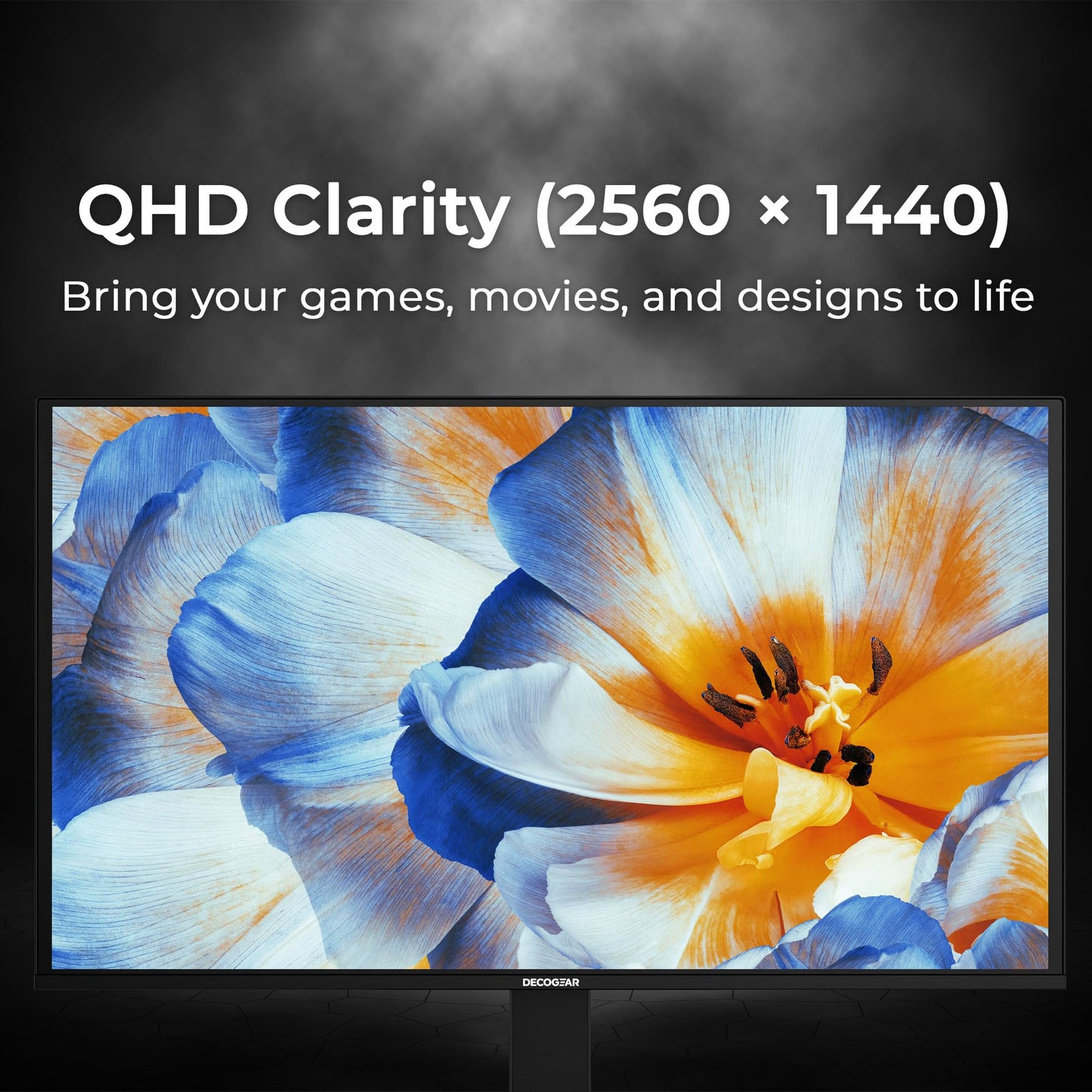 Deco Gear 27 QHD OLED Gaming Monitor | 280Hz 0.03ms Response, HDR400, Adaptive Sync, 99% sRGB, 1.5M:1 Contrast, Borderless Design, Height Adjustable Stand, HDMI 2.1, DisplayPort 1.4