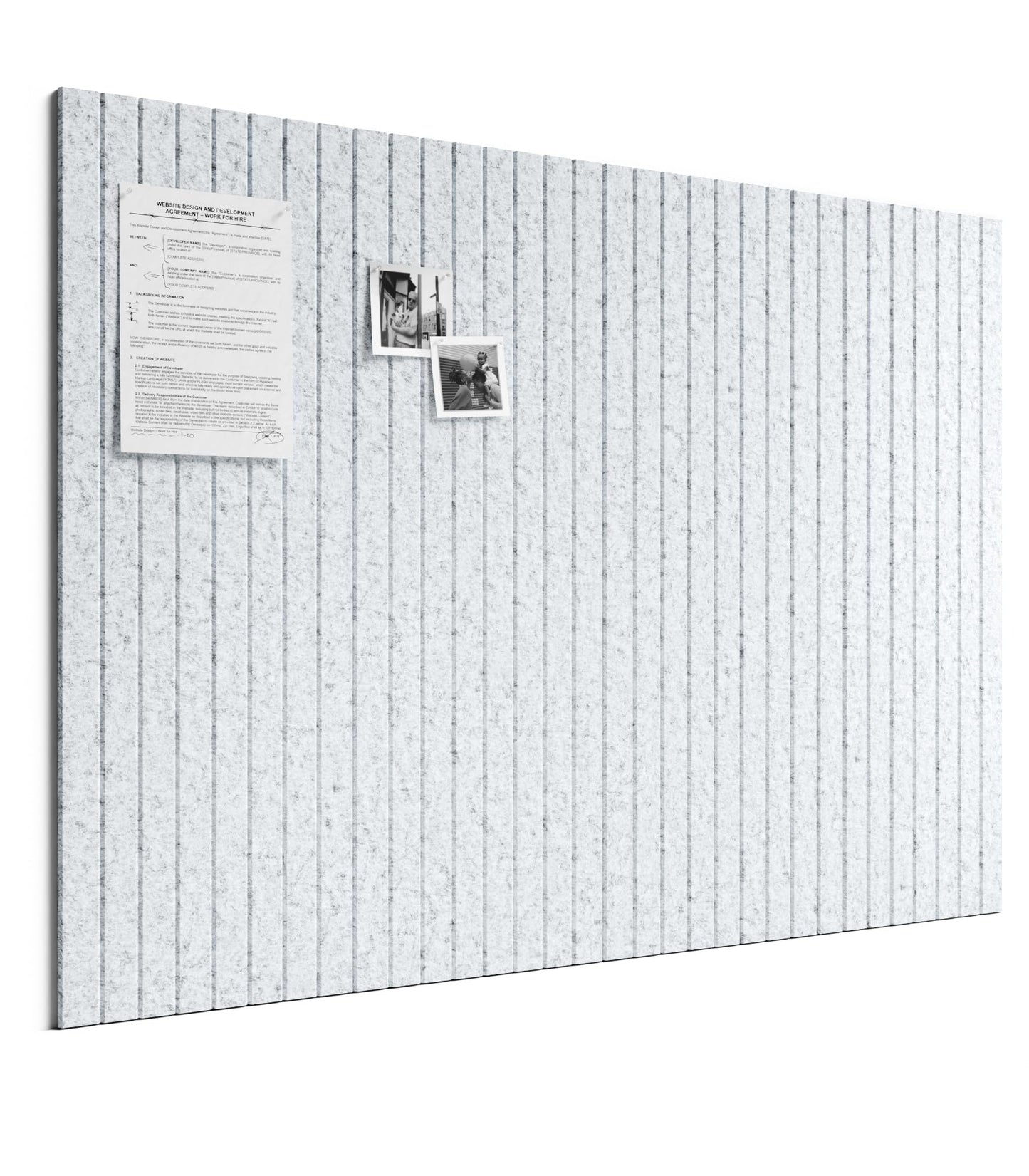 Bumusty Large Cork Board Alternative-48 x 36" Felt Bulletin Board Tiles, with 30 Pushpins, 70 Adhesive Tabs, Fine-Stripe 12-Pack, Cork Boards for Office Push Pin Board Felt Board-Light Gray
