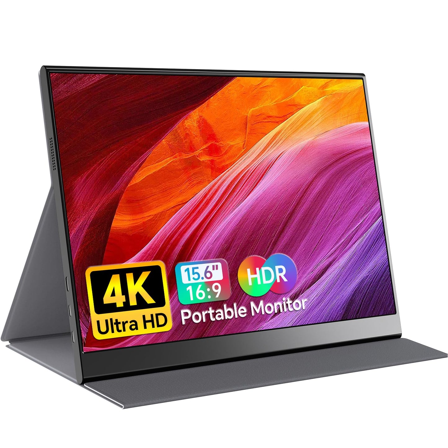 Anyuse 4K Portable Monitor 15.6" 3840x2160 UHD USB-C HDMI Laptop Monitor, 100% RGB IPS Computer Gaming Display HDR Travel Monitor w/Speakers & Smart Cover for Laptop Xbox PS5 Switch PC Phone