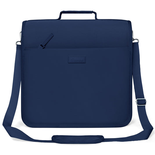 SUNEE Zipper Binder 3 Ring, 3 Inch O-Ring with Handle and Shoulder Strap, 600-Sheet Capacity, 5-Tab Expanding File Folder, Multi-Pockets for Middle School Organizer Binder with Zipper, Navy Blue