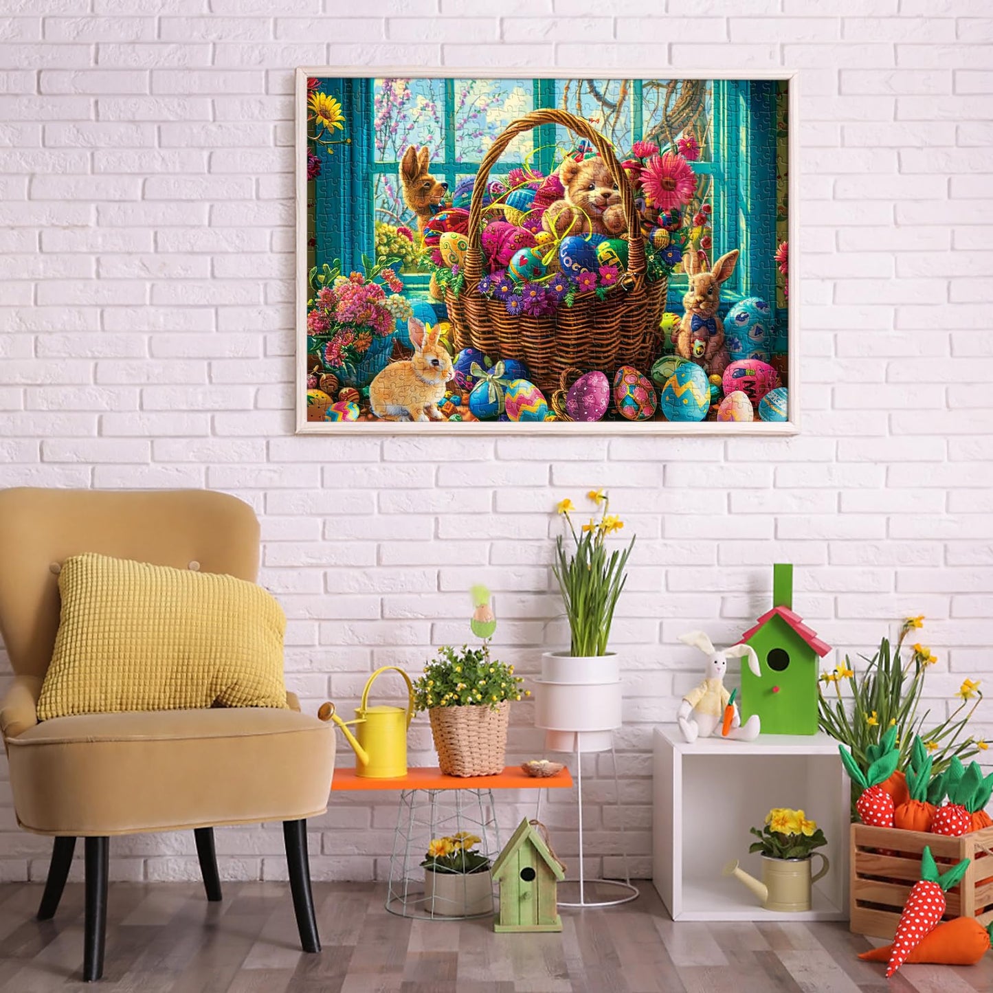 TangMosaic Puzzles for Adults 1000 Pieces, Jigsaw Puzzle for Adults, Fun Challenging Puzzle, A Basket of Easter Egg Wonders Puzzles Game, Interlock Perfectly No Dust, Gifts for Easter Earth Day