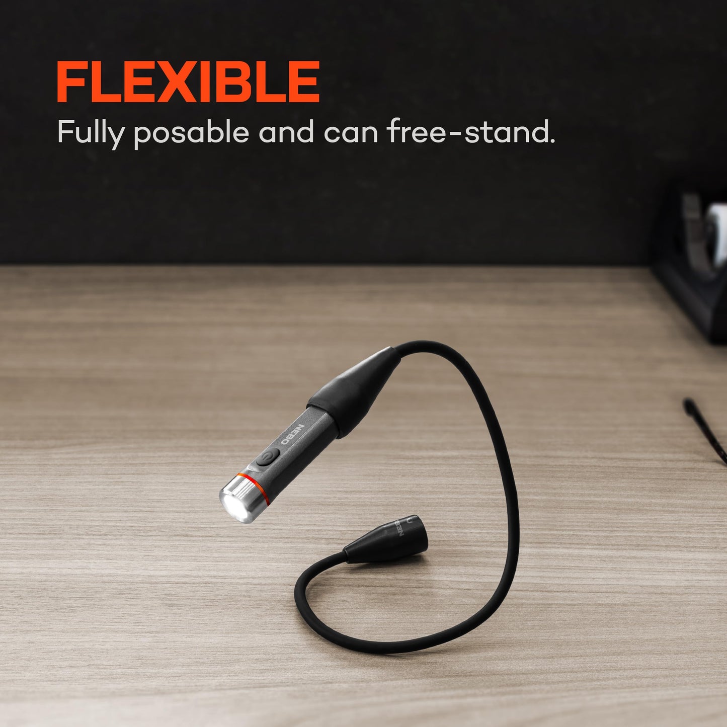 NEBO Franklin Rechargeable Task Light - Hands-Free, Magnetic, 4 Light Modes, Storm Gray, Model NEB-FLT-1038