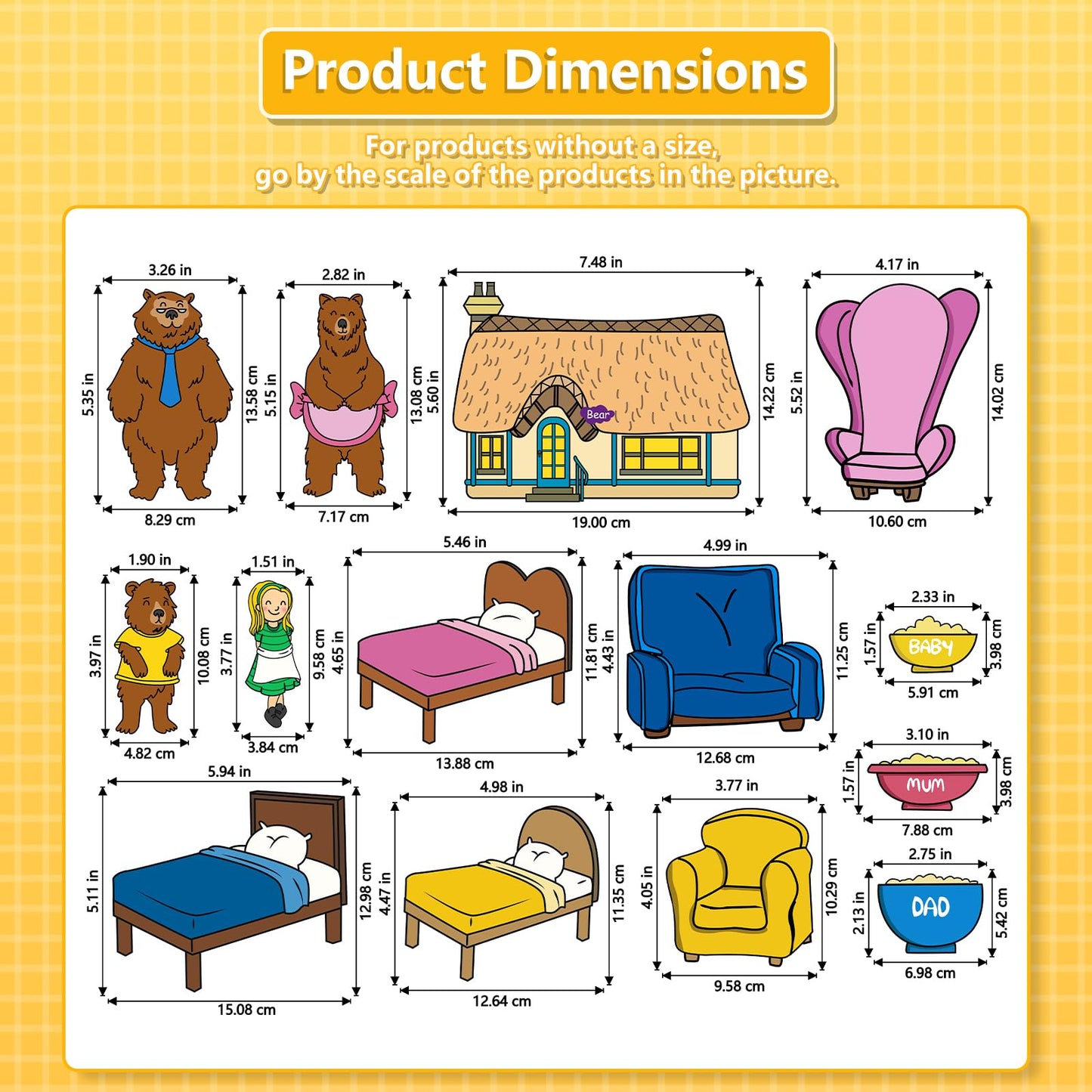 Ai fsem 14 Pcs Goldilocks and the Three Bears Felt Board Story Sets Toddler Classroom Toys Flannel Board Stories for Preschool Classroom Must Haves