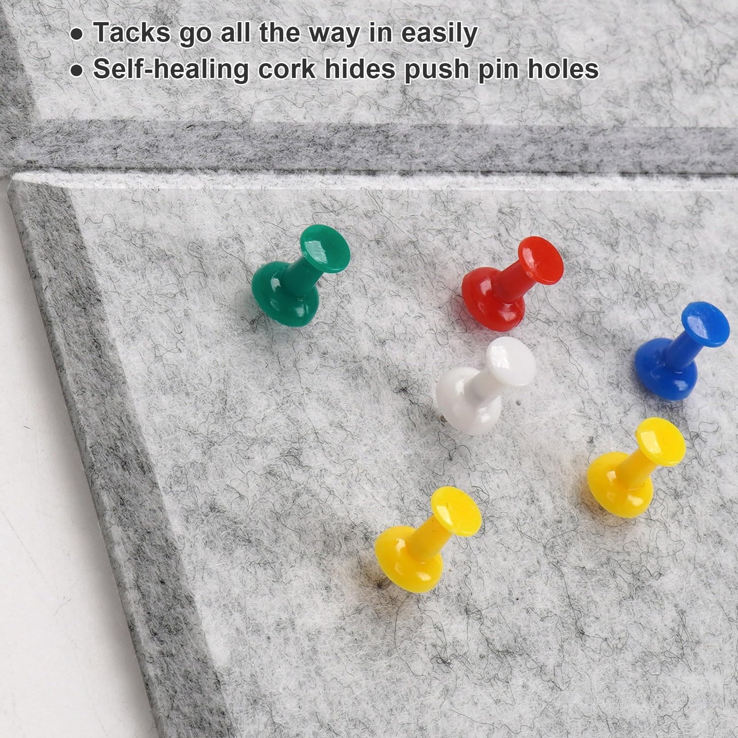 Large Cork Board Alternative 48" X 36" Bulletin Board - 12 Pack Removable Felt Wall Tiles with 30 pushpins, Large Cork Boards for Walls Cork Board for Office Pin Board Tack Board - Silver Gray