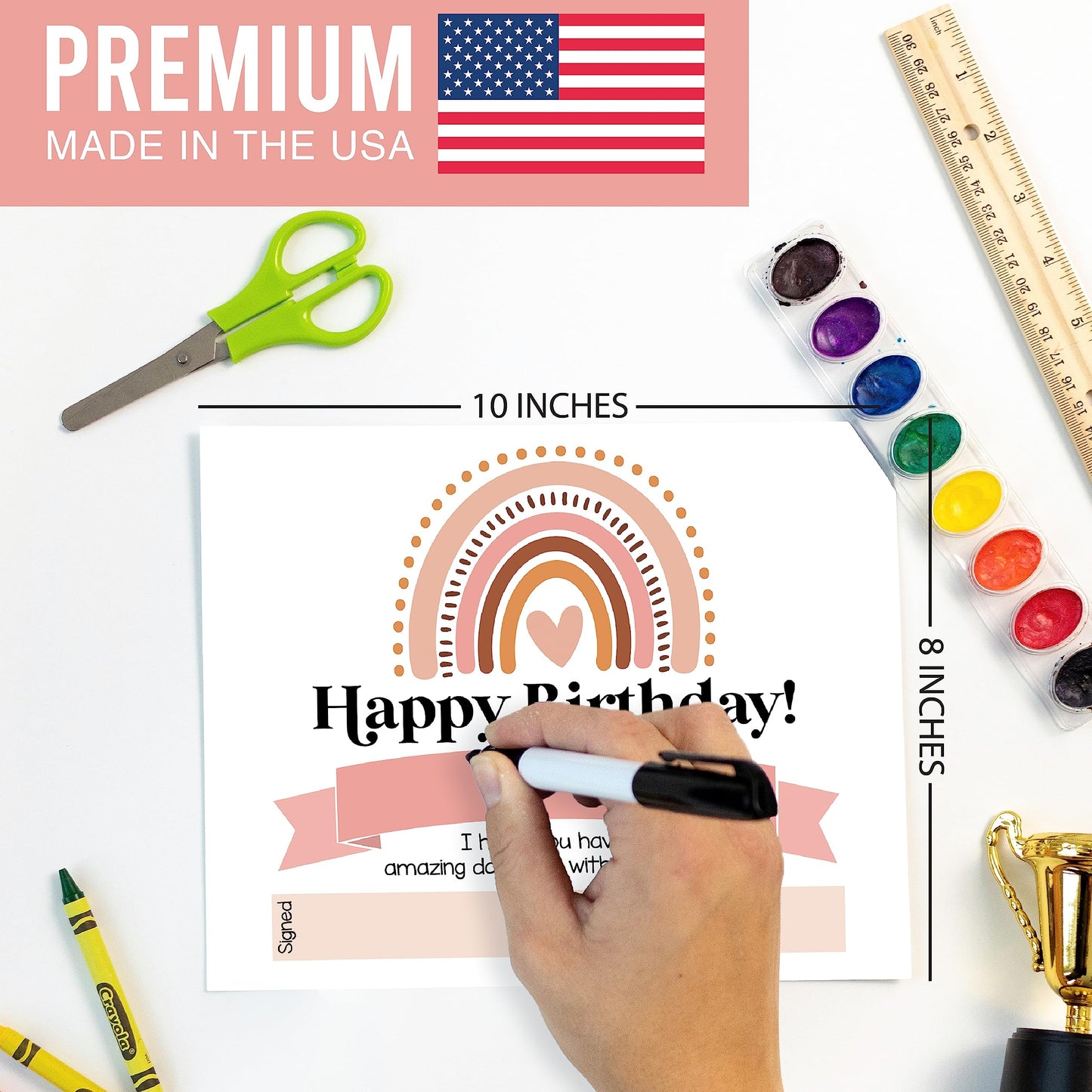 Happy Birthday Certificates for Students - 25 Student Birthday Certificates for Kids Classroom Must Haves, Teacher Supplies for Classroom Elementary, Boho Teacher Essentials
