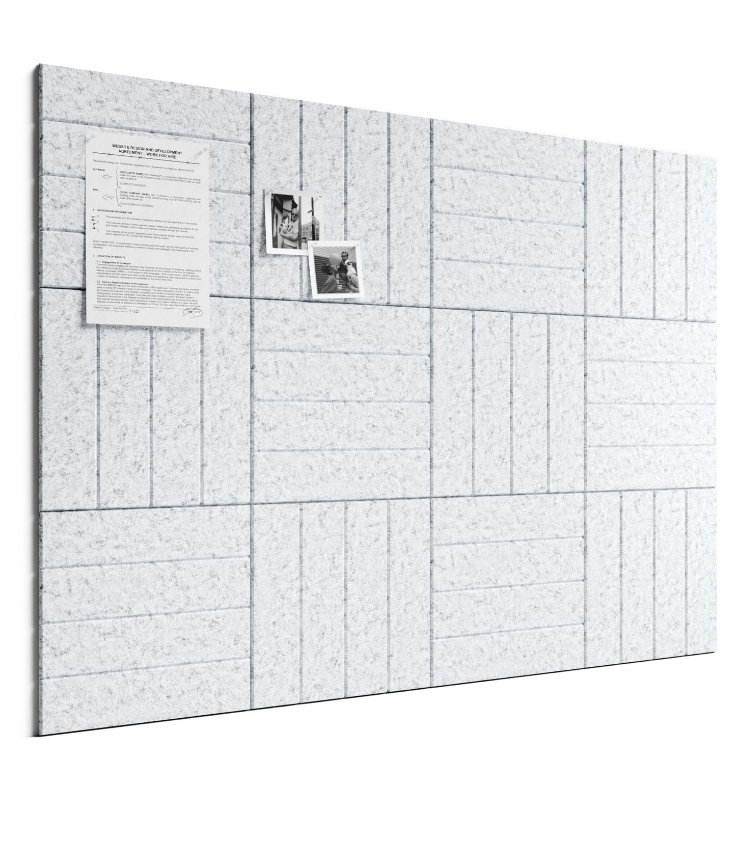Bumusty Large Cork Board Alternative-48 x 36" Felt Bulletin Board Tiles, with 30 Pushpins, 70 Adhesive Tabs, Bold-Stripe 12-Pack, Cork Boards for Office Push Pin Board Felt Board-Light Gray