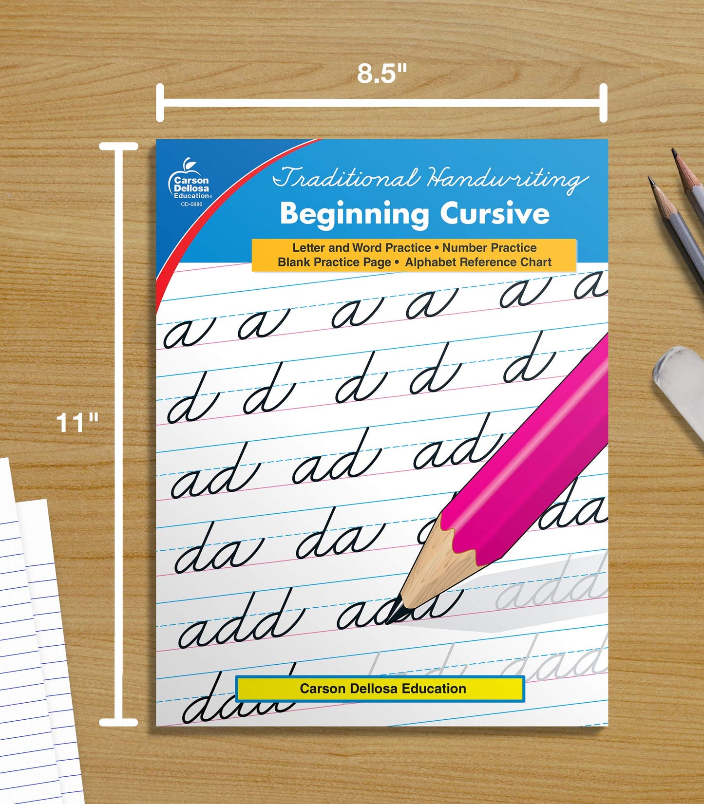 Carson Dellosa Beginning Cursive Handwriting Workbook, Traditional Writing Book With Number and Letter Tracing and Sight Words Practice, Classroom or Homeschool Curriculum