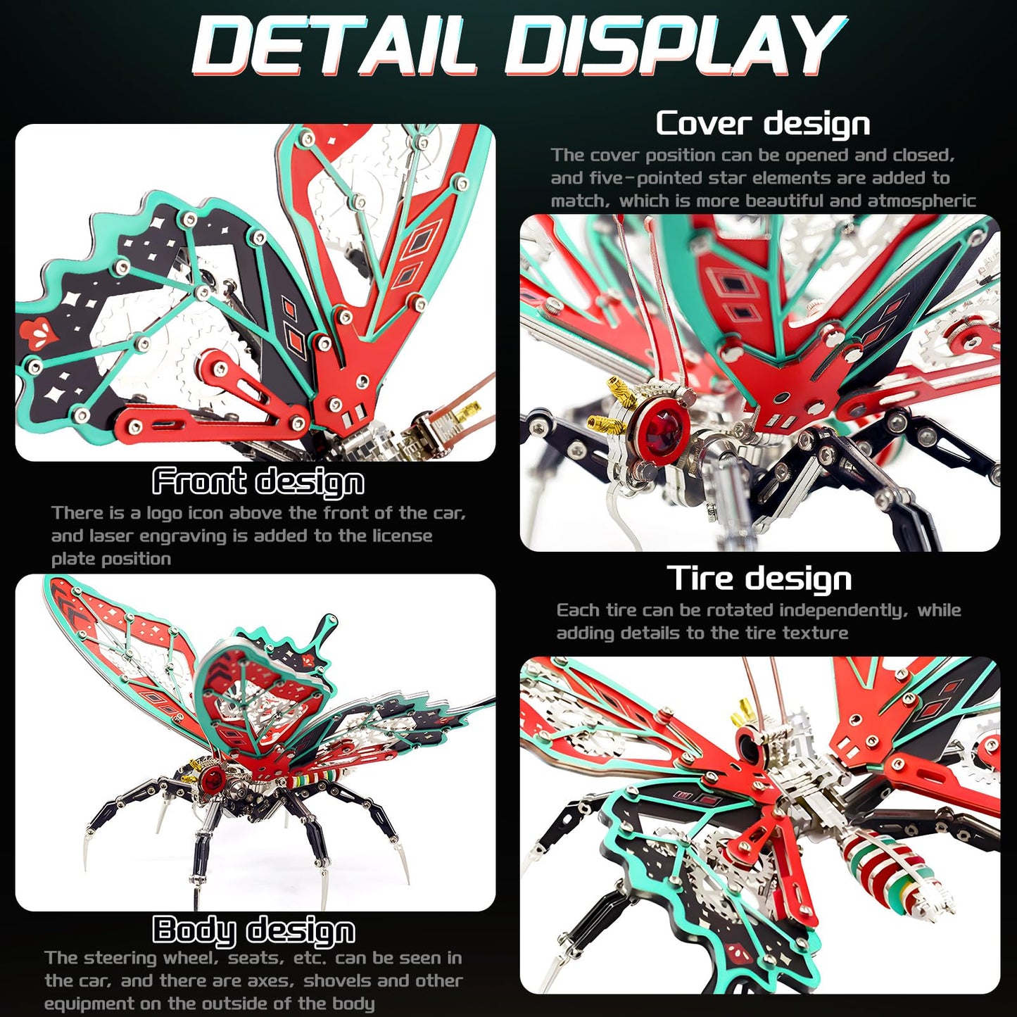 3D Metal Model Kits, Mechanical Butterfly 3D Metal Puzzle,Steel Series DIY Brain Teasers Simple 3D Puzzles Home Decor Art Craft Gifts Toys for Adult