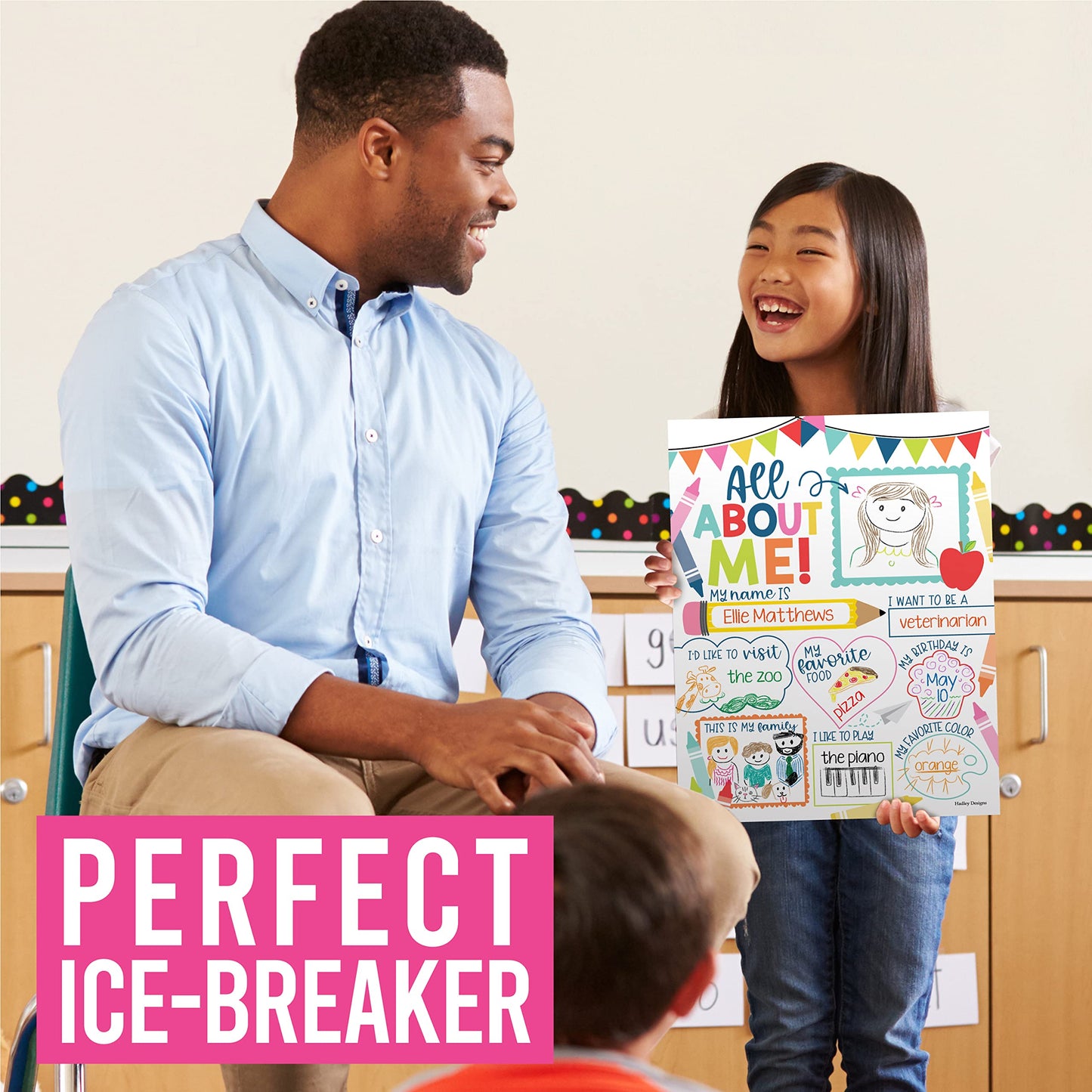 Hadley Designs All About Me Posters for Classroom Must Haves - 20 Star Student Poster, 100 Days of School Items, Star of The Week Poster Elementary Classroom Decor, End of School Year Teacher Supplies