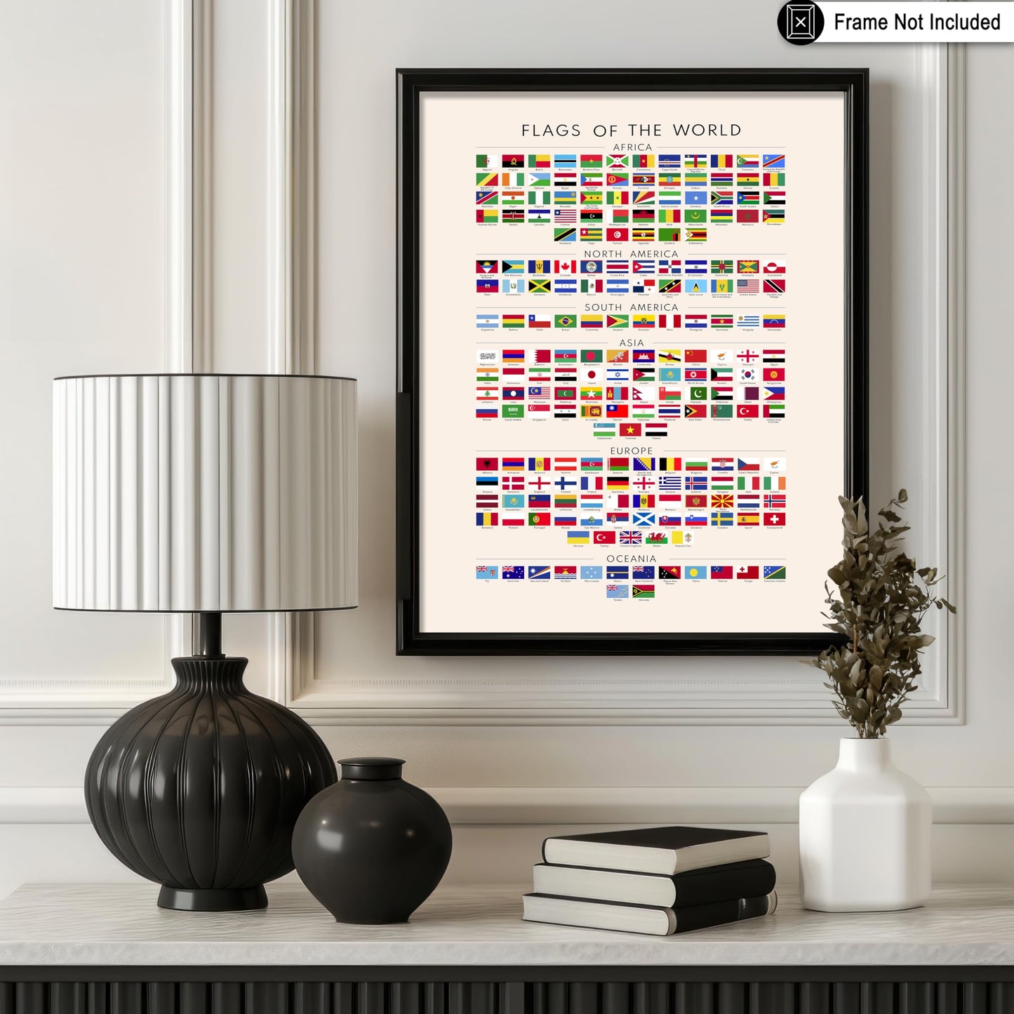 Poster Master Flags of the World Poster - Educational Print - Learning Materials Art - Flag Art - Gift for Kids, Students & Teacher - Decor for Playroom, Classroom or Library - 8x10 UNFRAMED Wall Art