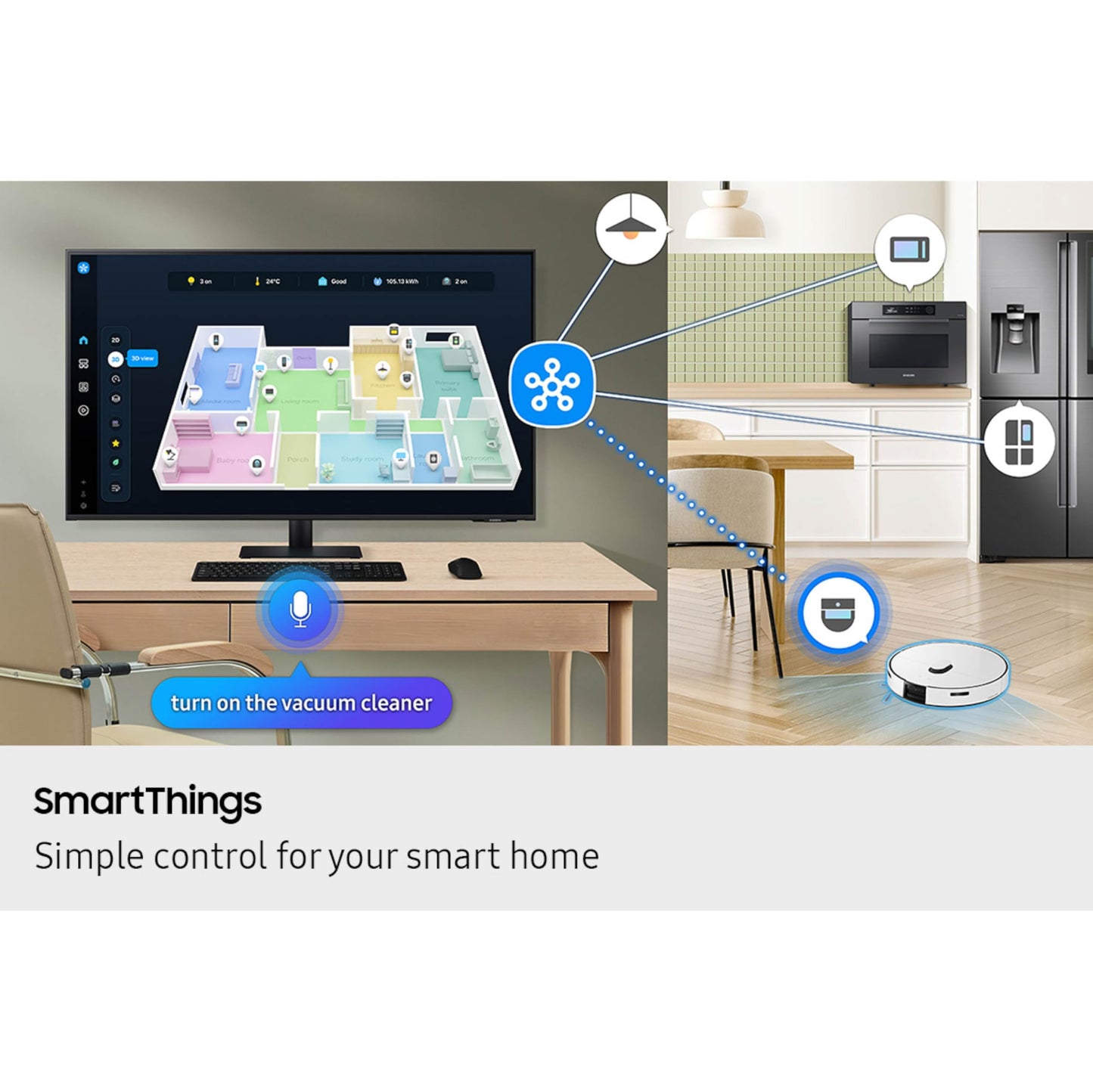 Samsung 43” Smart Monitor M7 (M70F) 4K UHD Display, Samsung Vision AI, Smart TV Apps, Gaming Hub, USB-C, HDMI and USB-A, Black, LS43FM702UNXZA, 2025