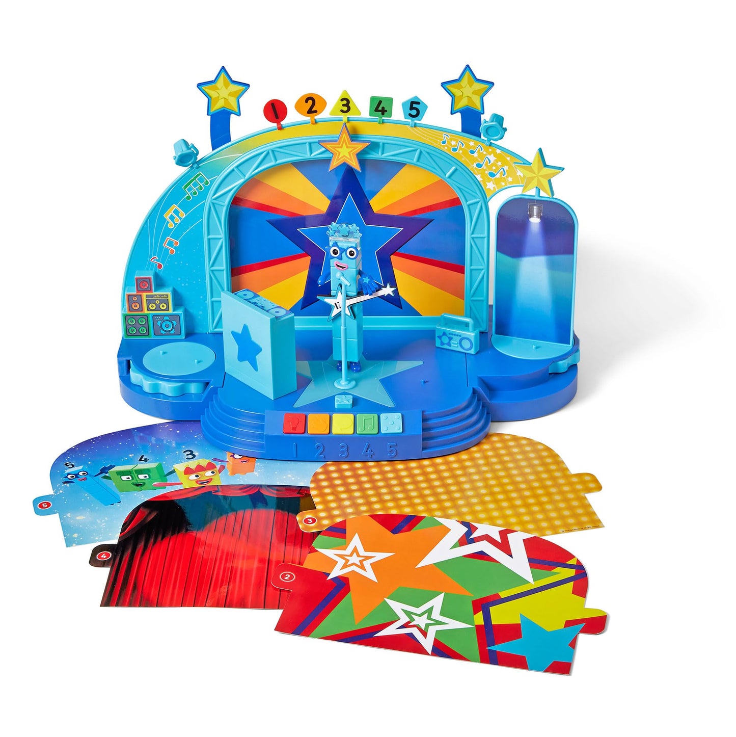 hand2mind Numberblock Five’s Musical Superstar Stage, Play Figure Playsets, Toddler Music Toys, Number Toys, Counting Toys, Math Toys for Kids 3-5, Preschool Learning Toys, Birthday Gifts for Kids