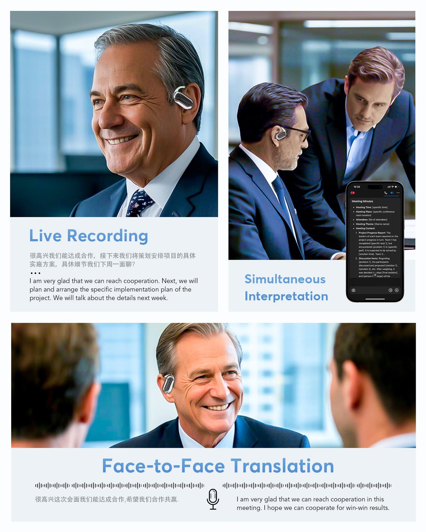 AI Translation Earbuds Real Time 188 Languages,80H Playtime Translator Earbuds,Audifonos Traductores Inglés Español,Wireless Ear Headphone Bluetooth 6.1 for Business Meeting,Travel, Language Learning