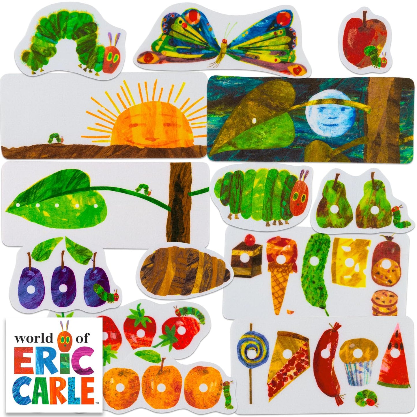 Little Folk Visuals The Very Hungry Caterpillar Precut Felt Pieces for Toddlers, Kindergarteners, Interactive Teaching 14-Piece Set