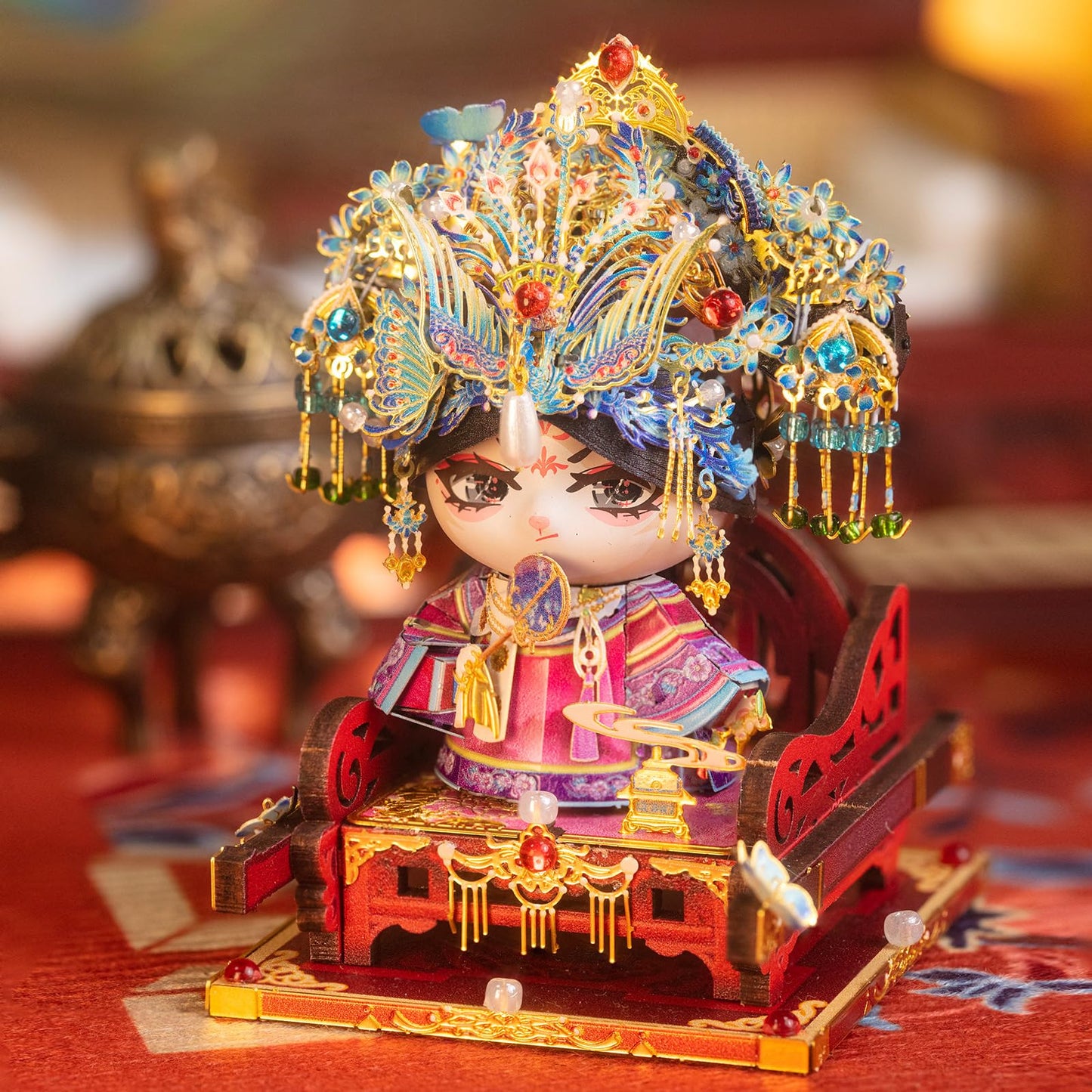 MU 3D Metal Puzzles for Adult Building TV Series Empresses in the Palace Consort Hua Kitty, Cat Themed Metal Models Kits Miniature, Assembling DIY Sets Home Desk Decor