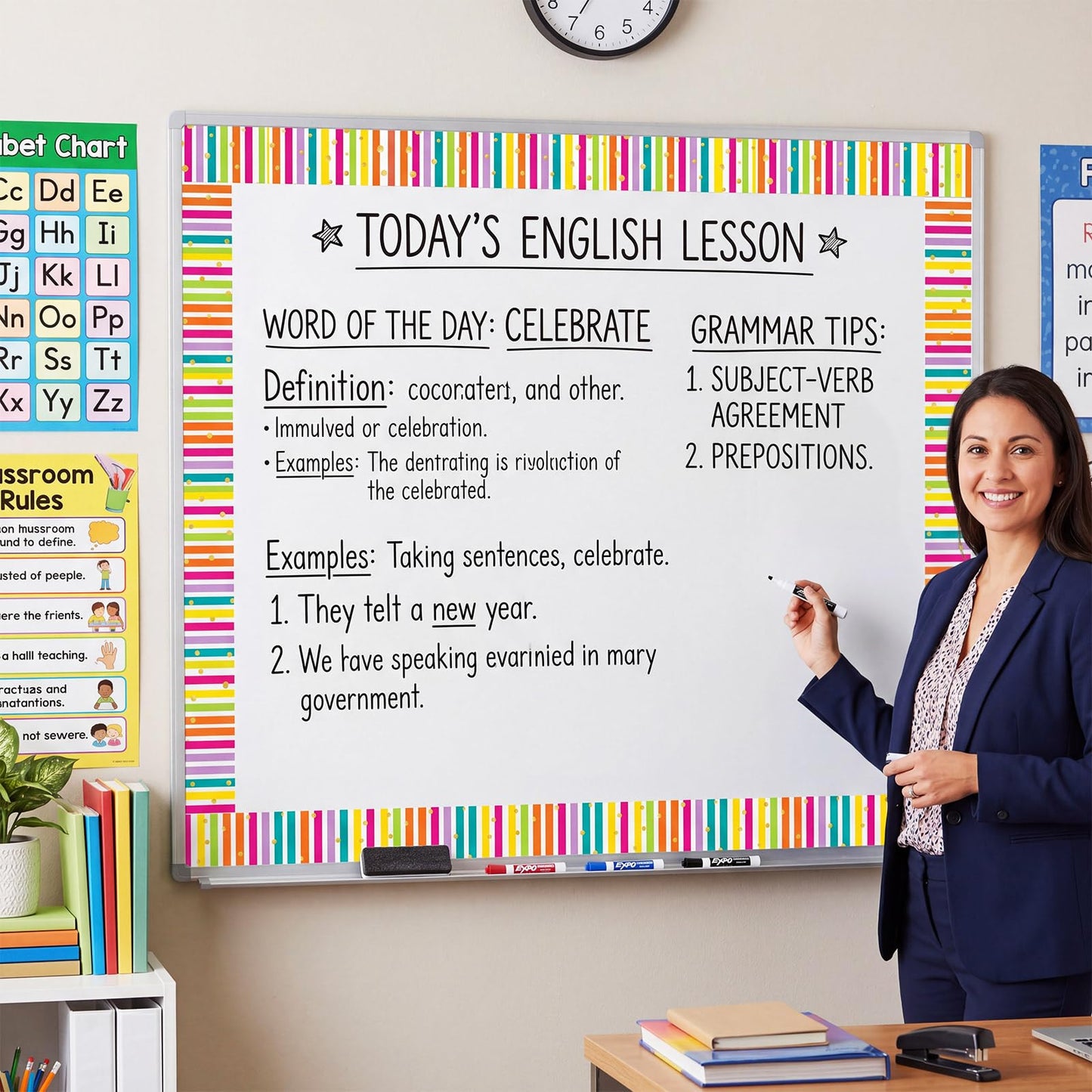 Tenceur 48 ft x 2.76 Inch Magnetic Borders for Whiteboard Decoration, Rainbow Polka Dot Stripes Magnetic Bulletin Board Border Set for Summer Classroom Office Chalkboard Poster Board Decor