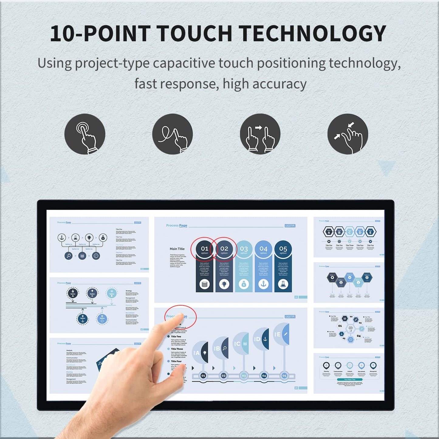 TouchWo 32 inch Interactive Touchscreen Monitor, Smart Board with 16:9 Display 1080P, Android 11 Touchscreen Electronic Whiteboard for Office and Classroom, RAM 2G & ROM 32G