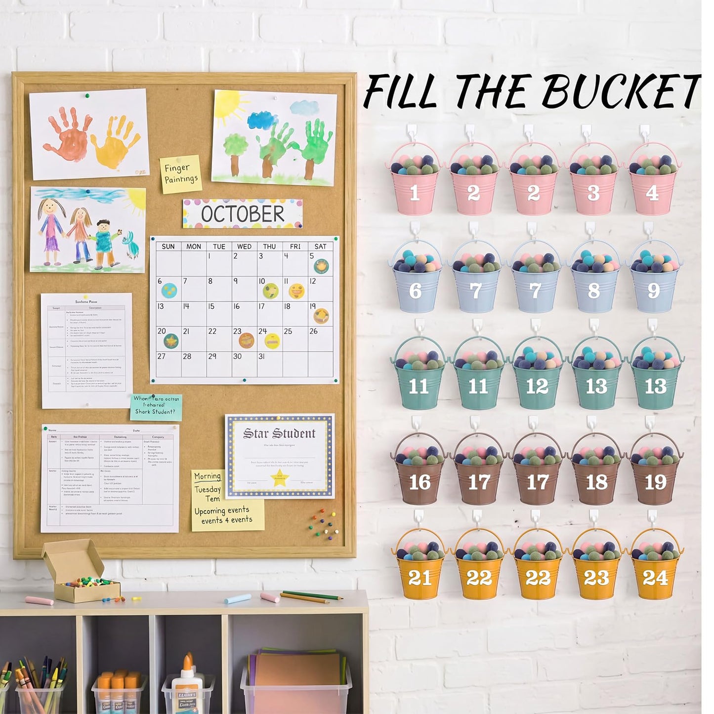 JellyArch Classroom Management Tools have You Filled a Bucket Today bucket Filler Activities Positive Behavior Reward Jars Teacher Essentials Preschool Elementary Classroom Must Haves(Boho)
