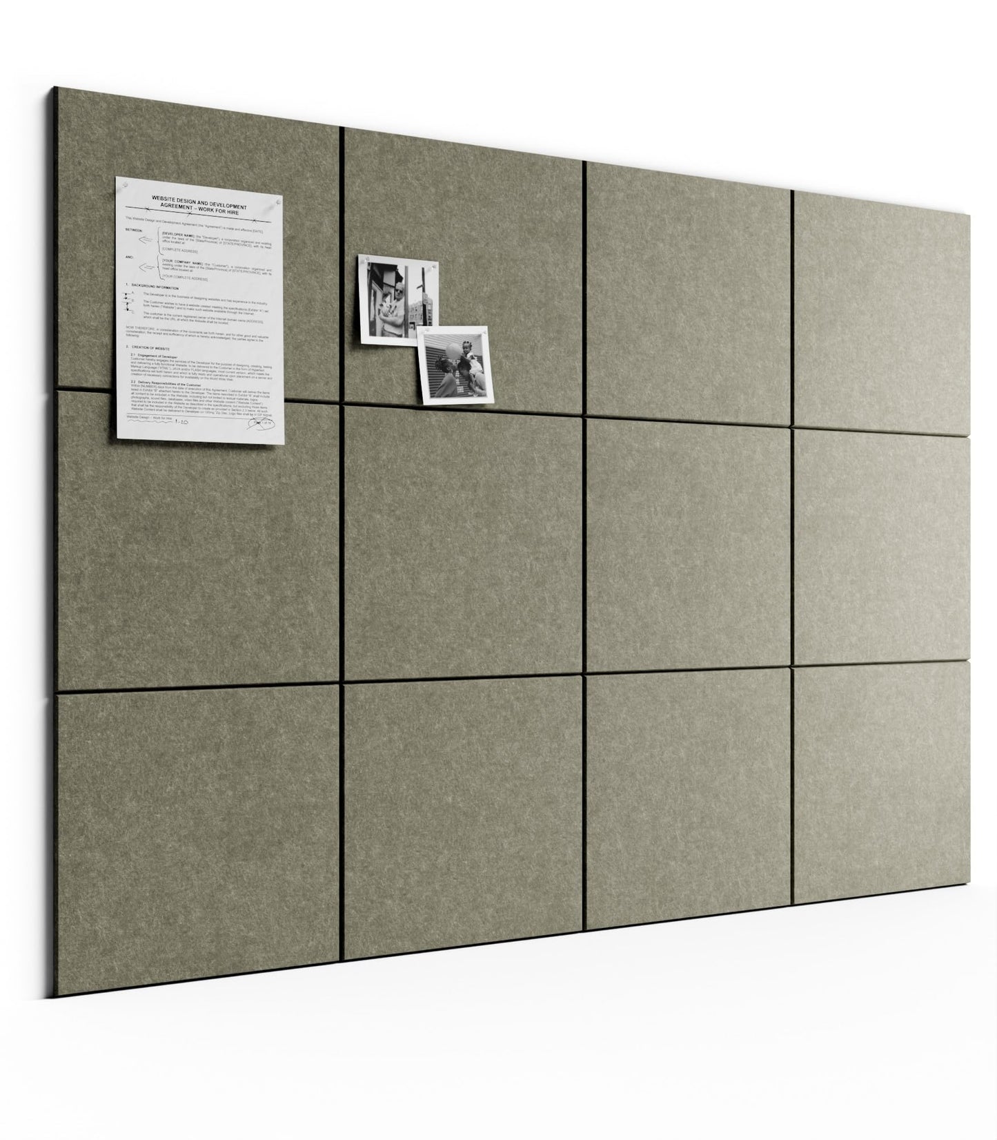 Bumusty Large Cork Board 48" x 36" Alternative - 12 Pack Felt Wall Tiles with 70 Safe Removable Adhesive Tabs, 30 Pushpins, Cork Boards for Walls Pin Board Bulletin Board Office Decor (Earth Brown)