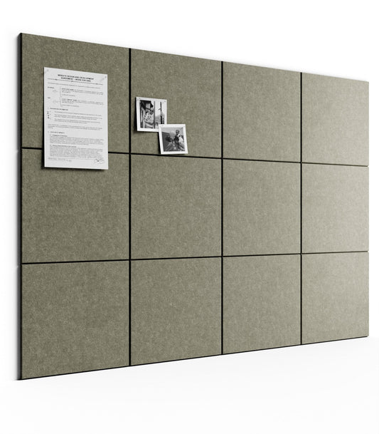 Bumusty Large Cork Board 48" x 36" Alternative - 12 Pack Felt Wall Tiles with 70 Safe Removable Adhesive Tabs, 30 Pushpins, Cork Boards for Walls Pin Board Bulletin Board Office Decor (Earth Brown)