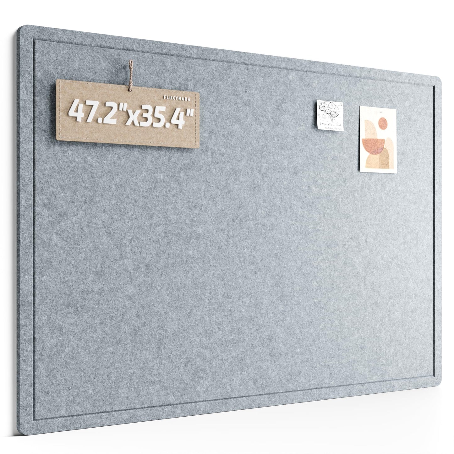 Fluxynara Large Bulletin Board, 47.2" x 35.4" Cork Board Alternative with 24 Safe Removable Adhesive Tabs, Foldable Felt Pin Board for Home Office, Classroom, Bedroom,Entryway for Walls—Blue Gray