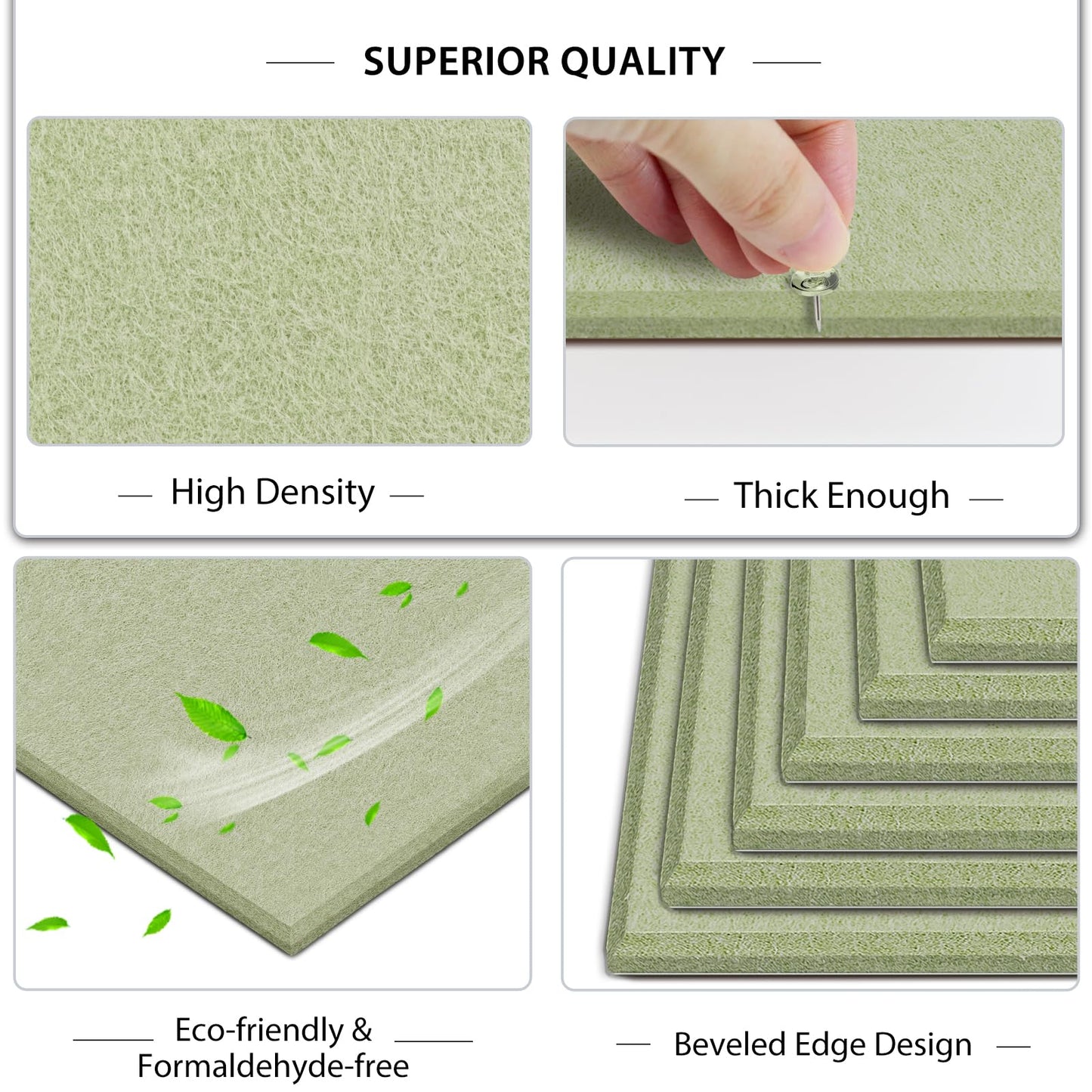 BXI Felt Bulletin Board - 60 X 36 Inches, 15 Pcs Self-Adhesive Decor Cork Boards with 30 Pushpins, Sturdy Acoustic Wall Panels for Office Work, Poster Pin Tiles for Teen Dorm Room Kitchen Classroom
