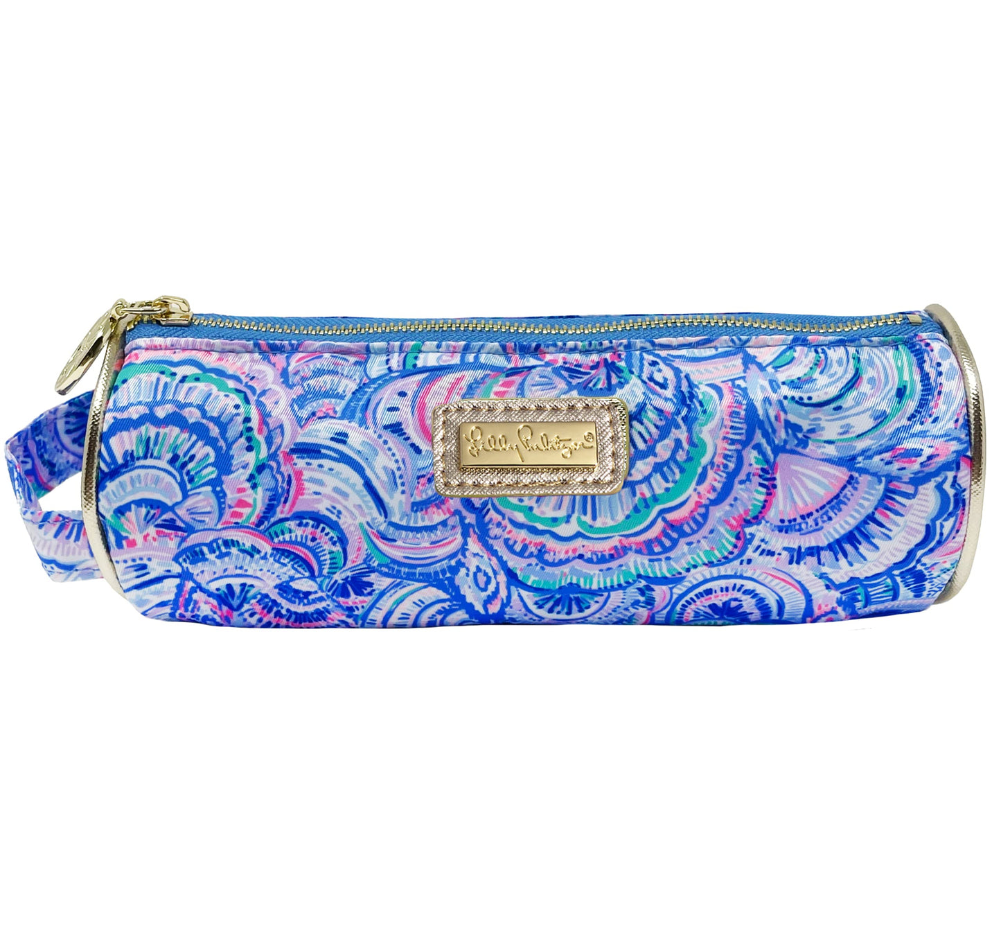 Lilly Pulitzer Cute Pencil Case, Colorful Zipper Pouch for Office Supplies, Small Travel Bag with Carrying Handle, Happy As A Clam