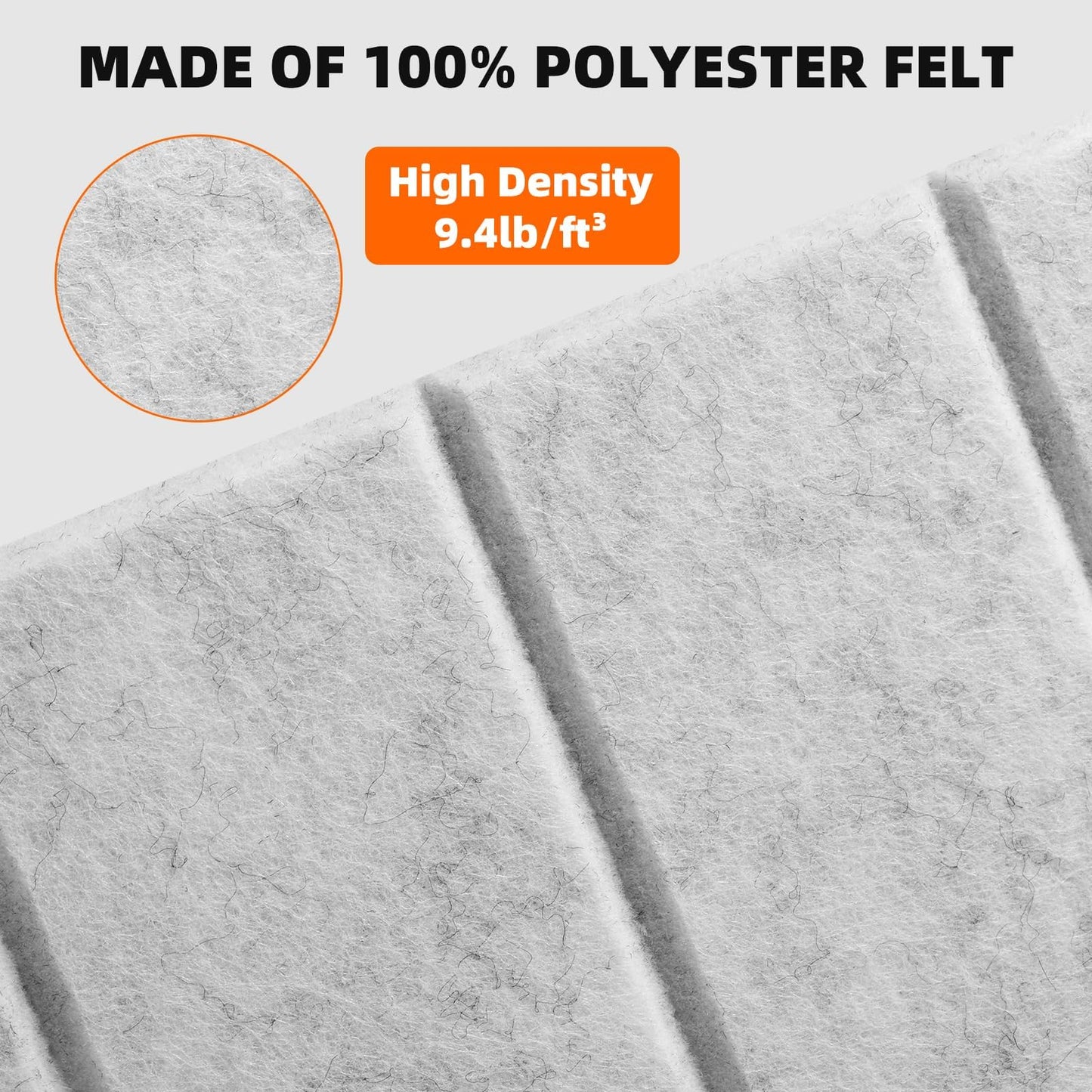 Large Felt Bulletin Board 59" x 35.5" 15 Pack Self-Adhesive Modular Felt Tiles, Cork Board Alternative for Wall, Acoustic Soundproof Panels for Home Office Classroom Decor with 50 Push Pins (Grey)