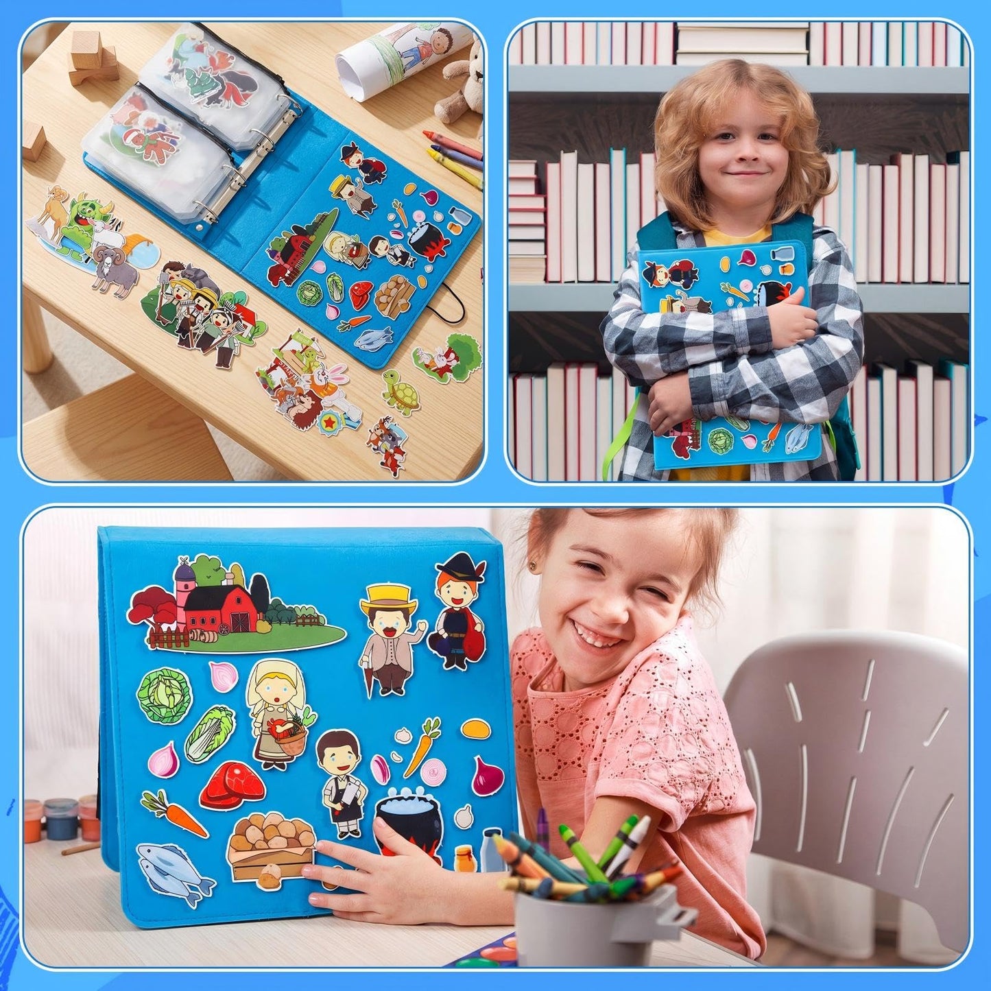 Windkream 13 Pack Felt Board Bible Stories Set, Flannel Board Stories with A Felt Pieces Storage Binder for Preschool Activities(Lovely Style)