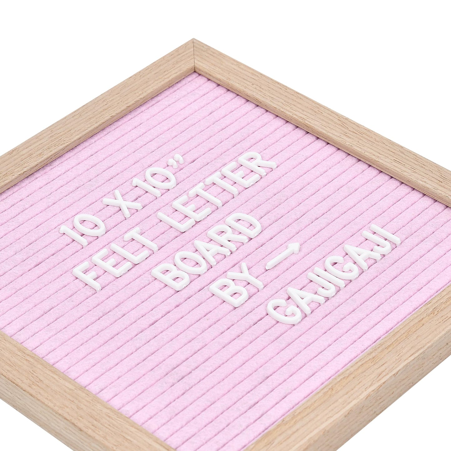 Felt Letter Board with 294 Letters, Numbers, Symbols - 10x10 inch Changeable Message Board with Wooden Frame Wall Mount (Pink)