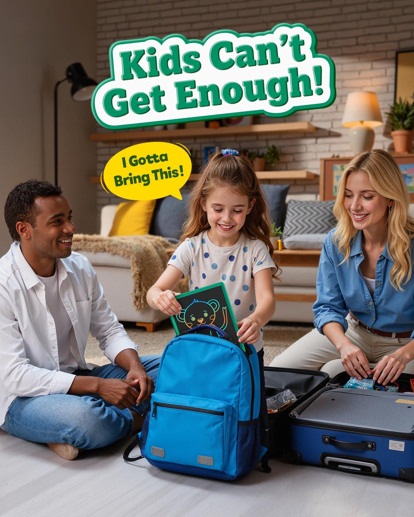 Bravokids 10 Inch LCD Writing Tablet for 3-8 Year Olds - Electronic Drawing Pad and Doodle Board as Educational Birthday Gifts for Girls and Boys (Dark Green)