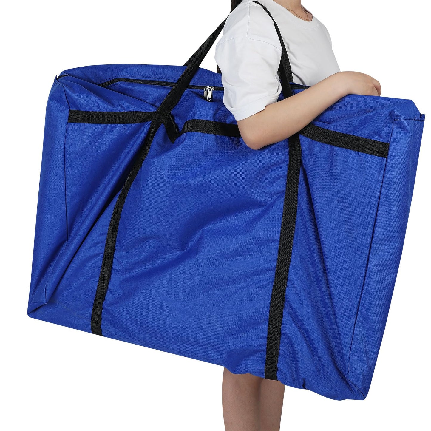 Paterr Trifold Poster Board with Storage Bag, Hook and Loop Fabric, Foldable 3 Panel Presentation Board for Science Fair and Exhibitions(Dark Blue,72 x 36 Inch)