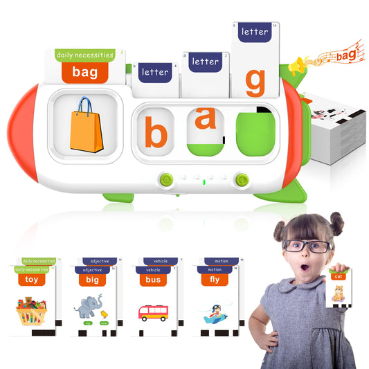ZIKAQUQI Spelling&Talking Flash Cards for Toddlers 3-8 Years Old - Speech Therapy with 107 Sight Words - Sensory Toys for Kids with Autism, Montessori Learning Toys, Ideal Gifts for Boys&Girls