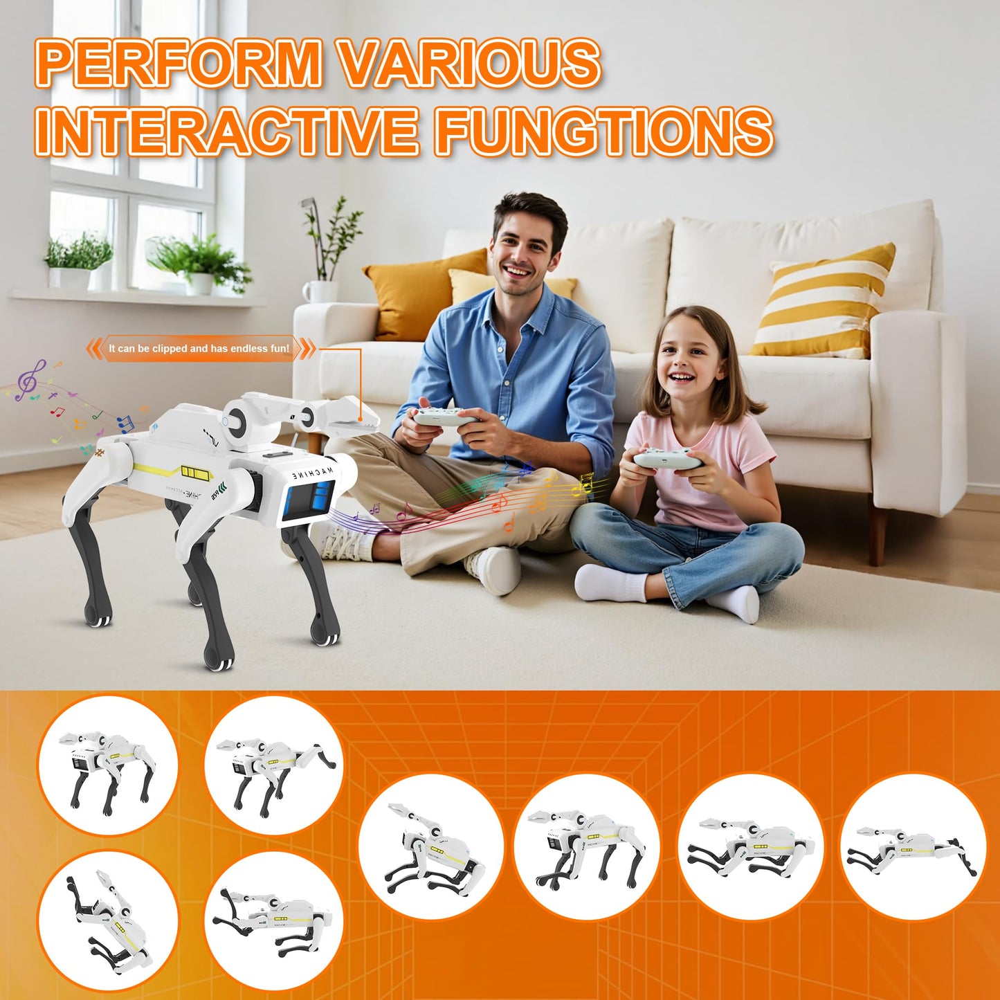 Dingdongwu Robot Dog with Claw - Interactive STEM Pet with Voice Control, 30+ Actions & Remot contol, Durable Design for Kids Age 6+