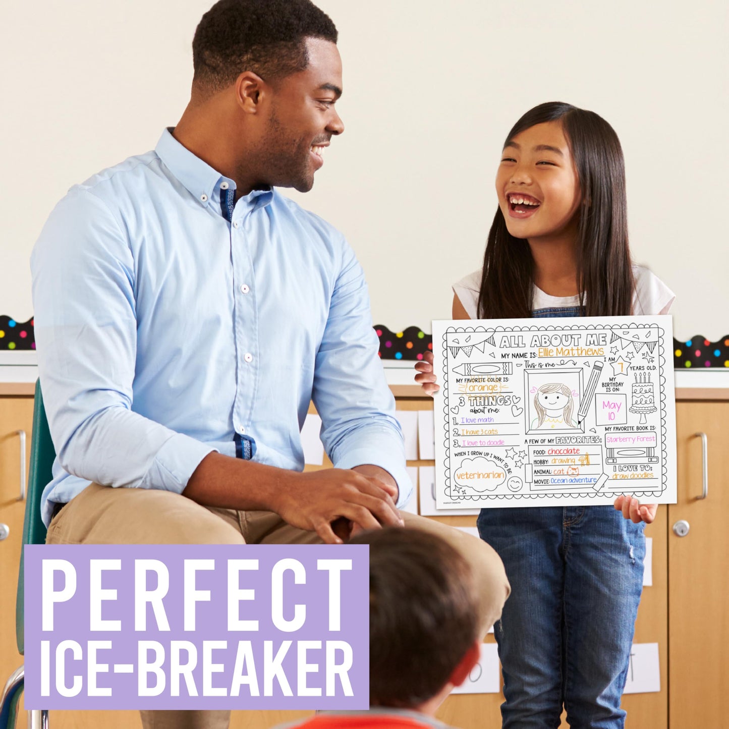 Hadley Designs All About Me Posters for Classroom Must Haves - 20 Star Student Poster, 100 Days of School Items, Star of The Week Poster Elementary Classroom Decor, End of School Year Teacher Supplies